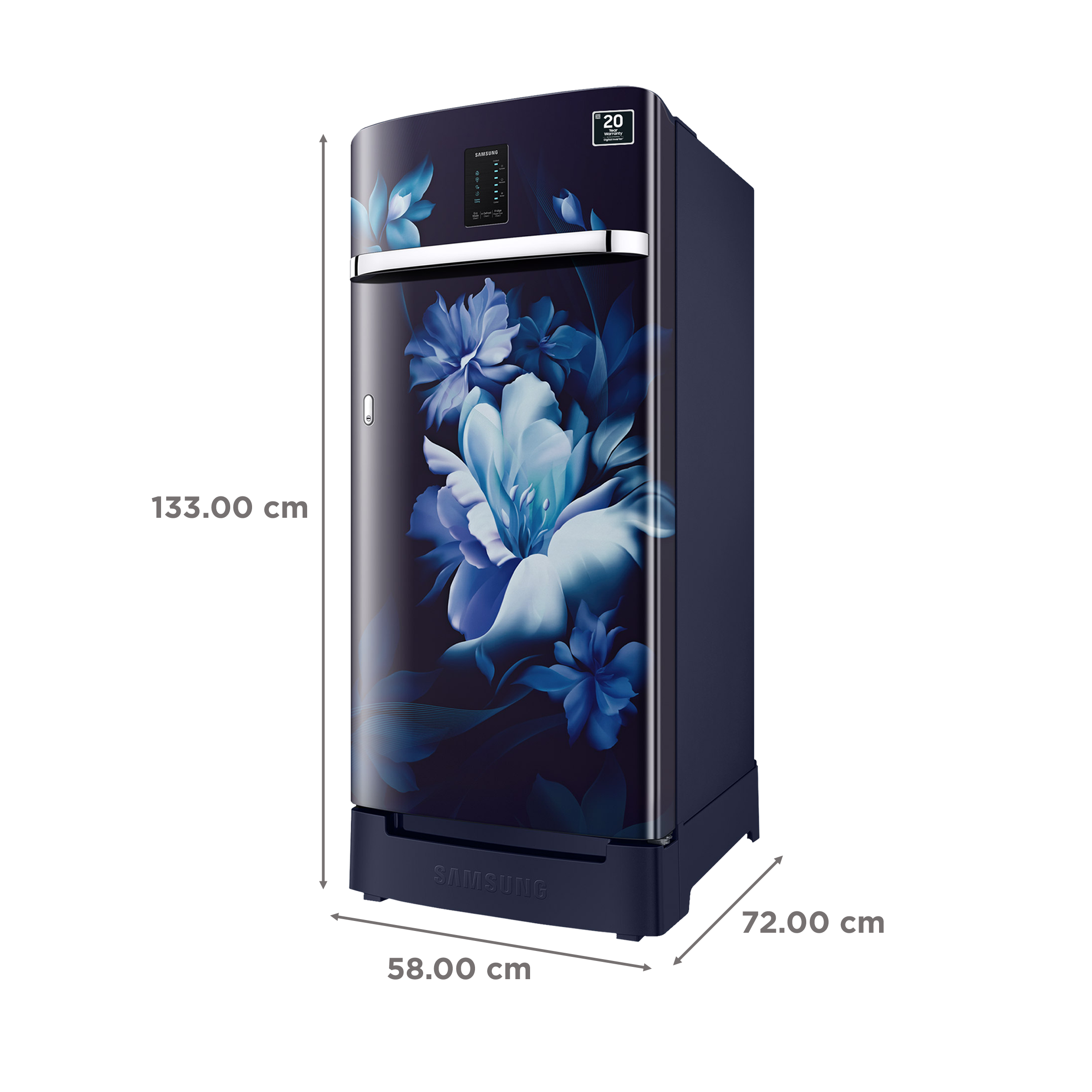 SAMSUNG 189 Litres 4 Star Direct Cool Single Door Refrigerator with Digi-Touch Cool (RR21C2F24UZ/HL, Midnight Blossom Blue)_3