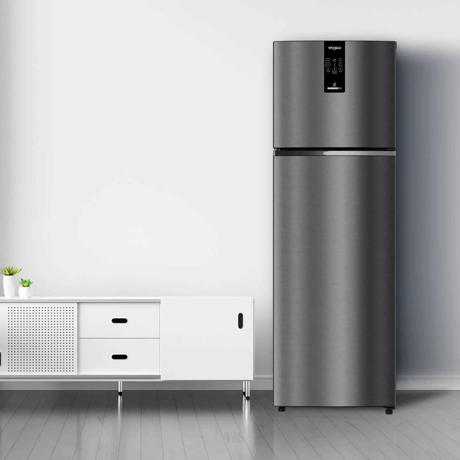 Whirlpool Intellifresh Pro 259 Litres 2 Star Frost Free Double Door Convertible Refrigerator with 6th Sense Technology (Grey) Whirlpool Intellifresh Pro 259 Litres 2 Star Frost Free Double Door Convertible Refrigerator with 6th Sense Technology (Grey)_7
