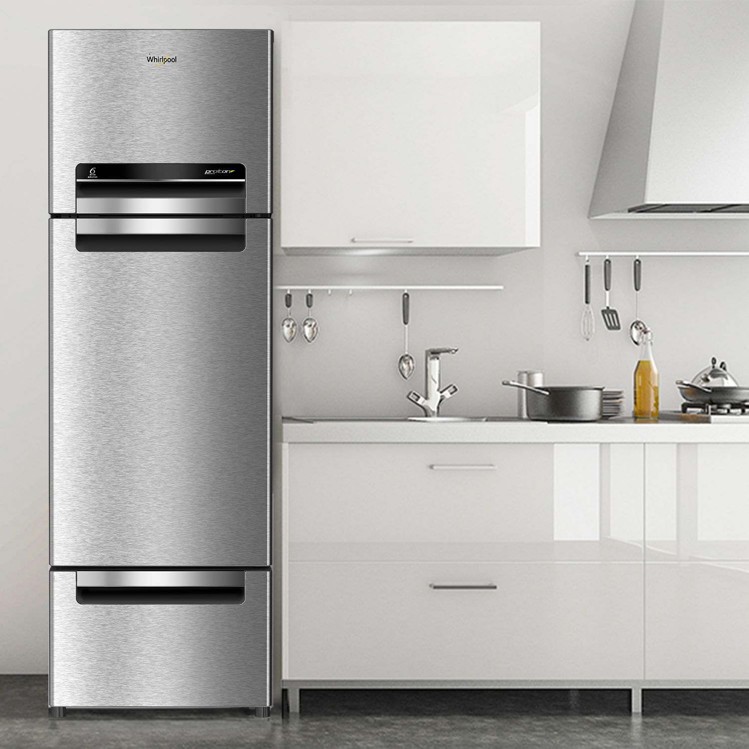 Whirlpool Protton 330 Litres Frost Free Double Door Refrigerator with 6th Sense Technology (Grey)_7