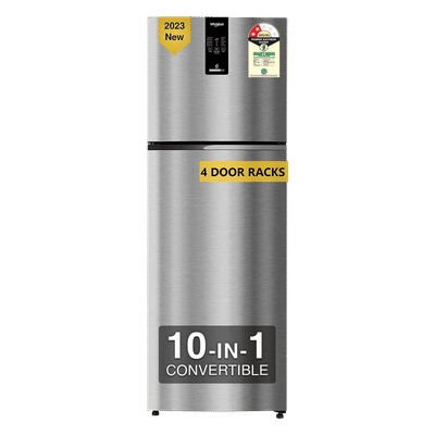 Whirlpool Intellifresh Pro 308 Litres 2 Star Frost Free Double Door Convertible Refrigerator with 6th Sense Technology (Grey)