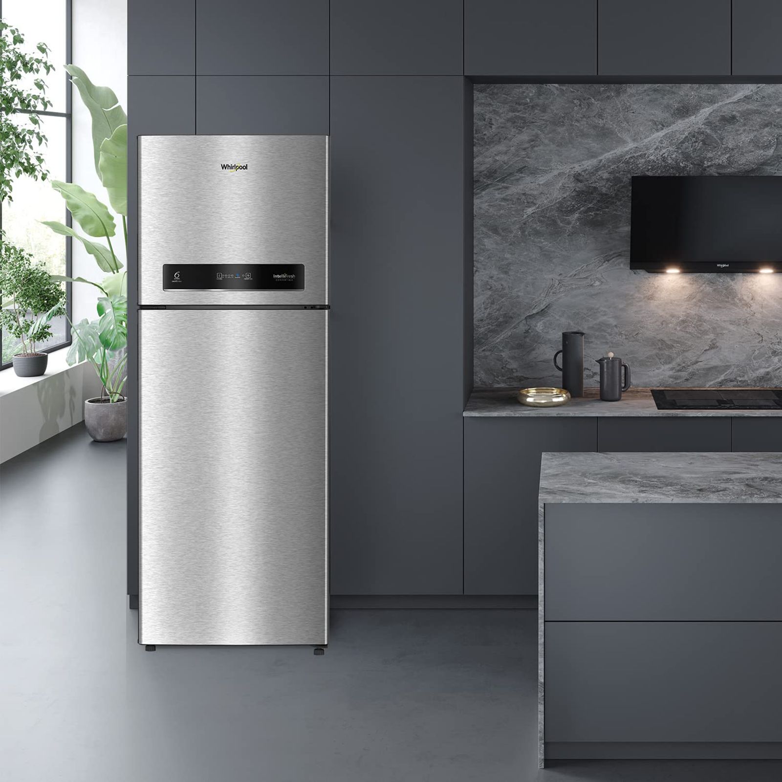 Whirlpool Intellifresh 480 431 Litres 2 Star Frost Free Double Door Convertible Refrigerator with 6th Sense Technology (Grey)_8