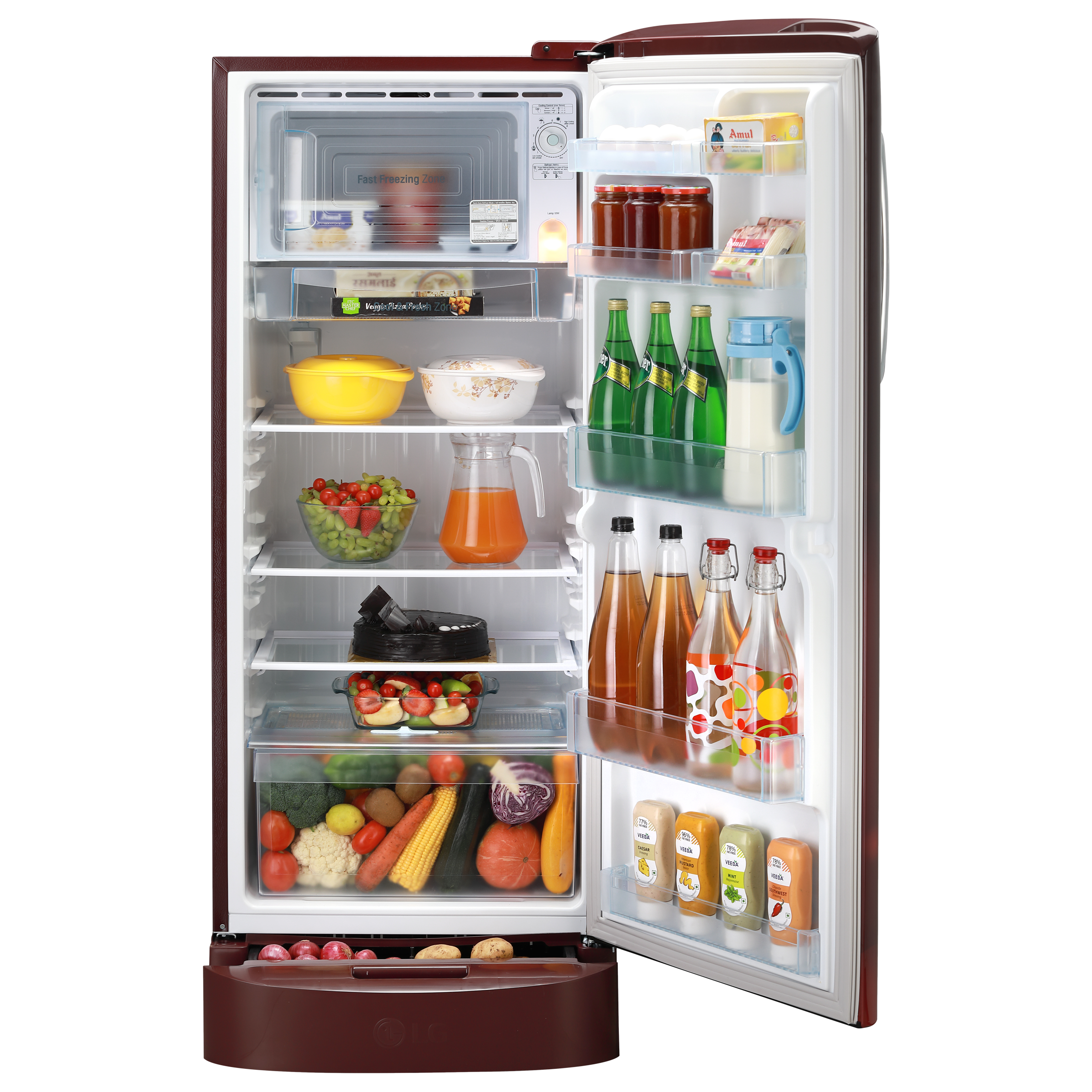 LG 224 Litres 5 Star Direct Cool Single Door Refrigerator with Smart Inverter Compressor (GL-D241ASCU.DSCZEB, Scarlet Charm)_5