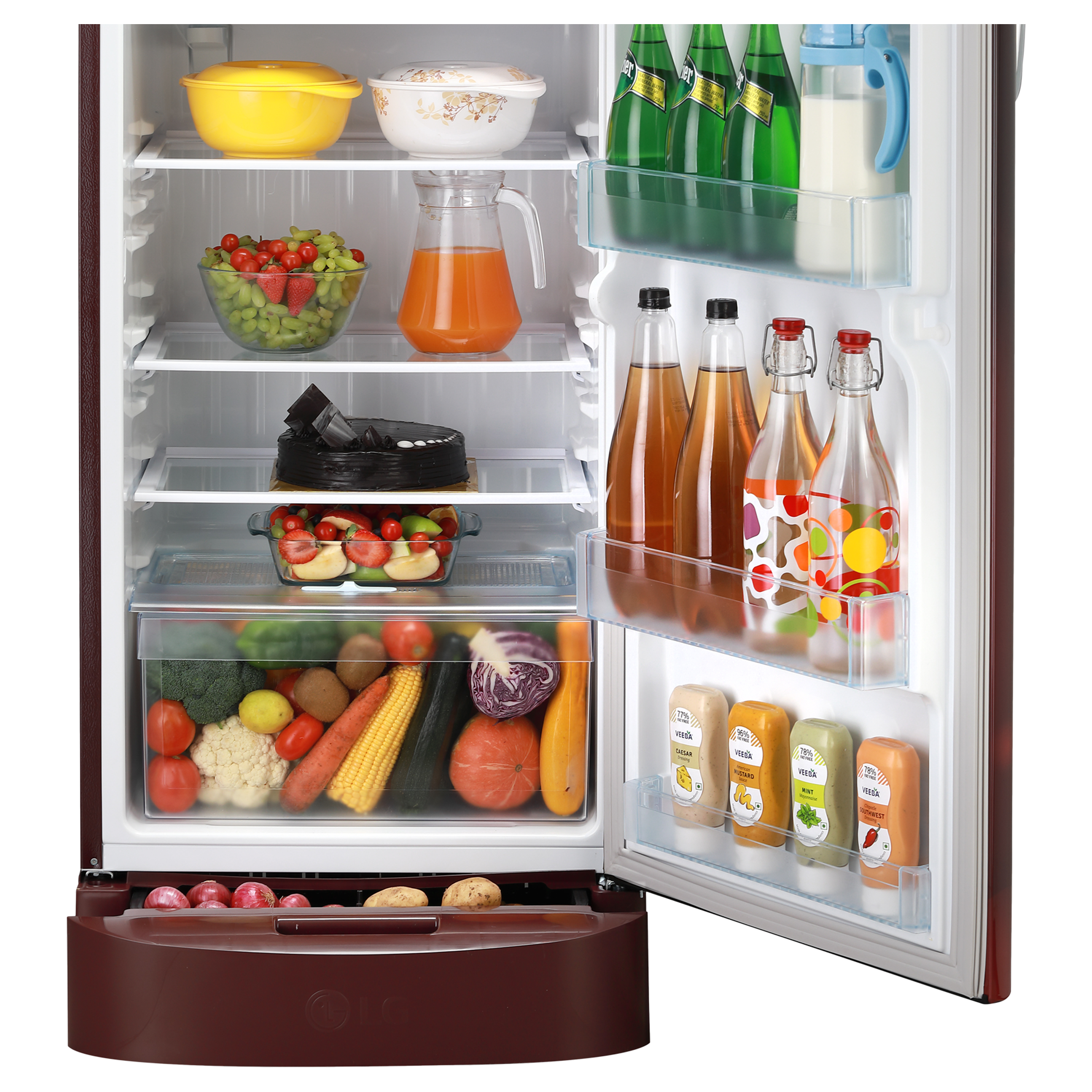 LG 224 Litres 5 Star Direct Cool Single Door Refrigerator with Smart Inverter Compressor (GL-D241ASCU.DSCZEB, Scarlet Charm)_6
