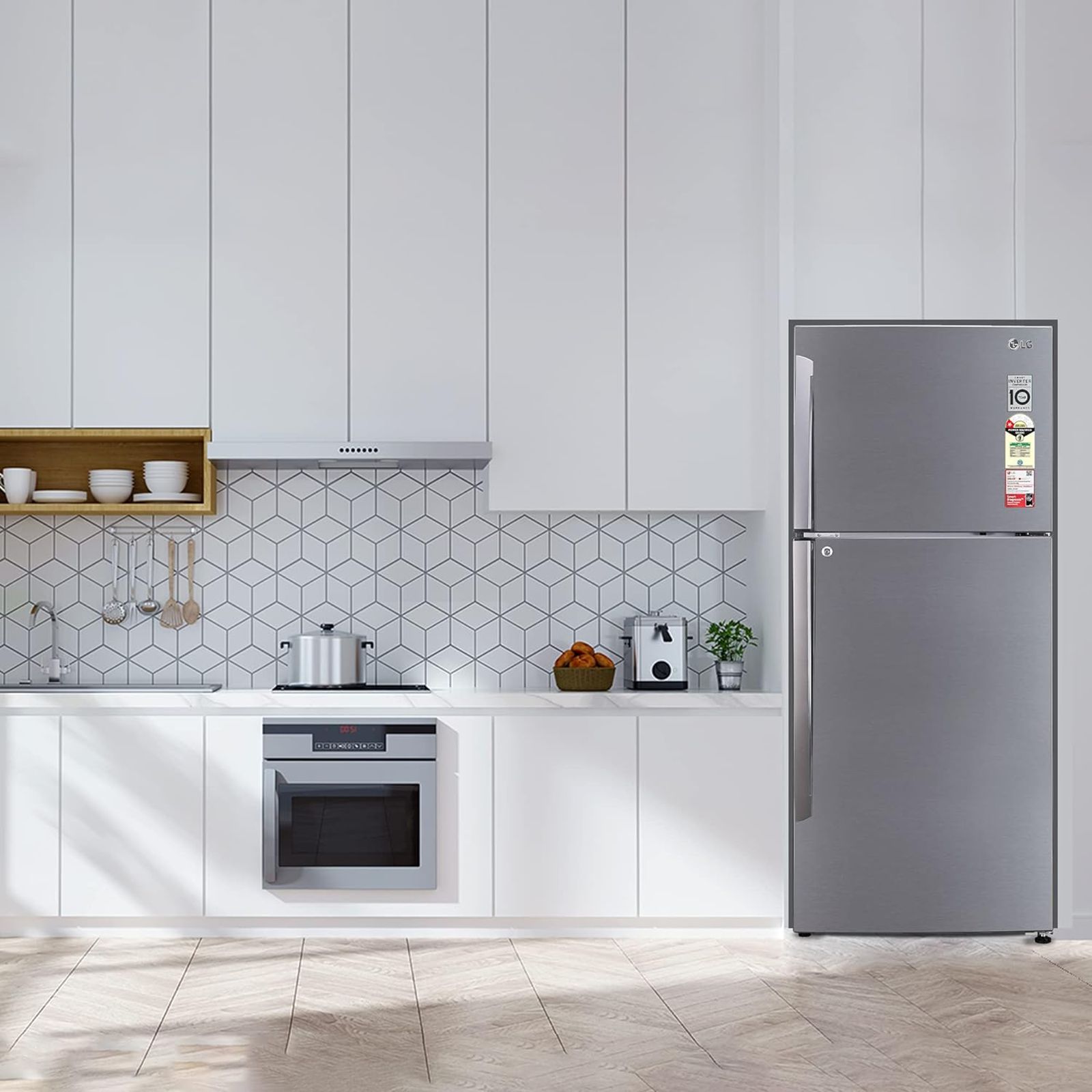 LG 446 Litres 1 Star Frost Free Double Door Convertible Refrigerator with Smart Diagnosis (GL-T502APZR.DPZZEBN, Shiny Steel) LG 446 Litres 1 Star Frost Free Double Door Convertible Refrigerator with Smart Diagnosis (GL-T502APZR.DPZZEBN, Shiny Steel)_14
