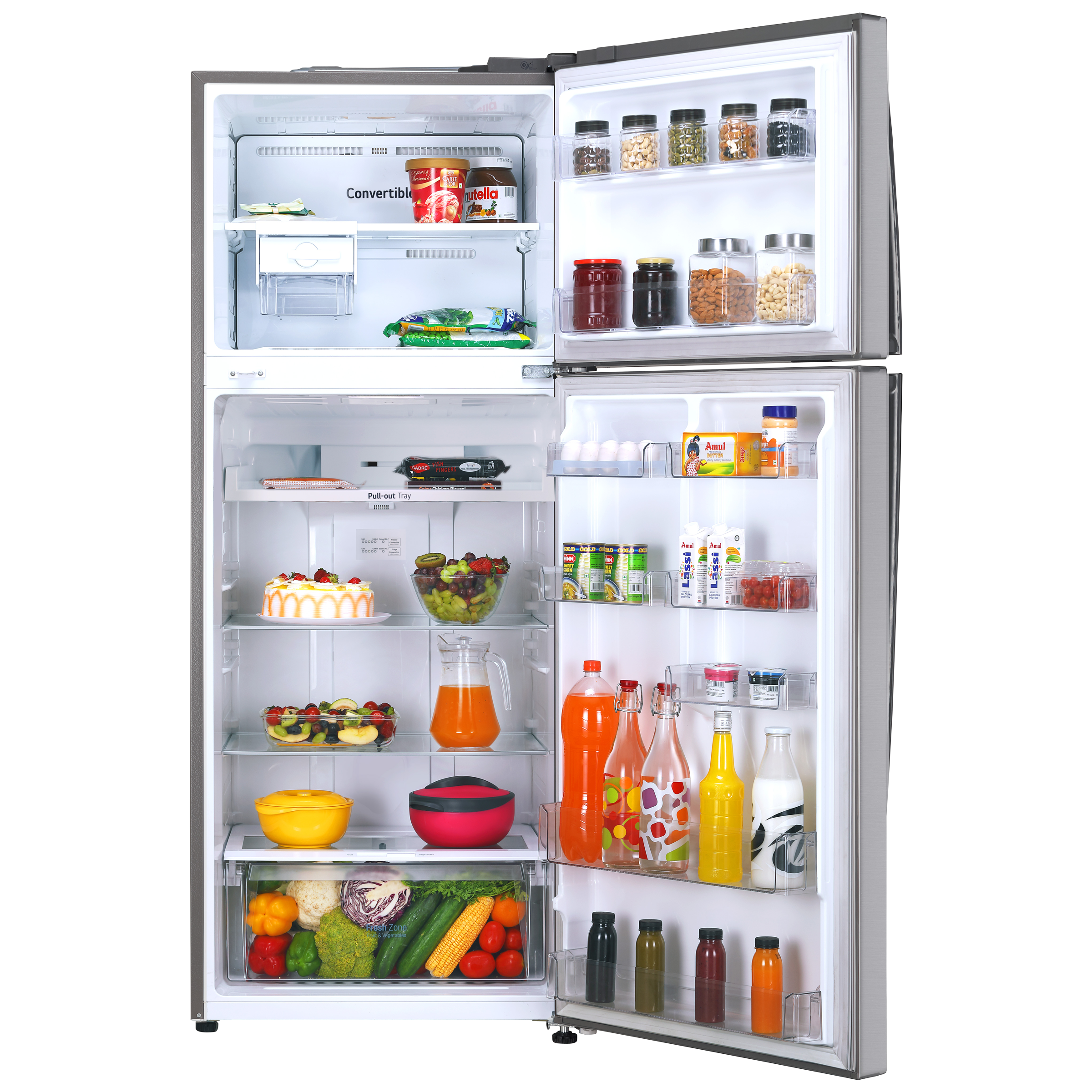 LG 446 Litres 1 Star Frost Free Double Door Convertible Refrigerator with Smart Diagnosis (GL-T502APZR.DPZZEBN, Shiny Steel) LG 446 Litres 1 Star Frost Free Double Door Convertible Refrigerator with Smart Diagnosis (GL-T502APZR.DPZZEBN, Shiny Steel)_5