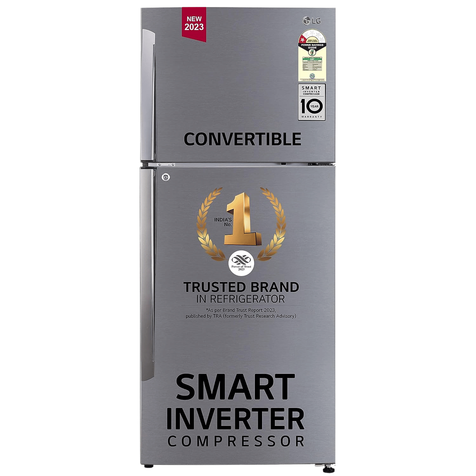 LG 412 Litres 1 Star Frost Free Double Door Convertible Refrigerator with Smart Inverter Compressor (GL-T432APZR.DPZZEB, Shiny Steel) LG 412 Litres 1 Star Frost Free Double Door Convertible Refrigerator with Smart Inverter Compressor (GL-T432APZR.DPZZEB, Shiny Steel)_1
