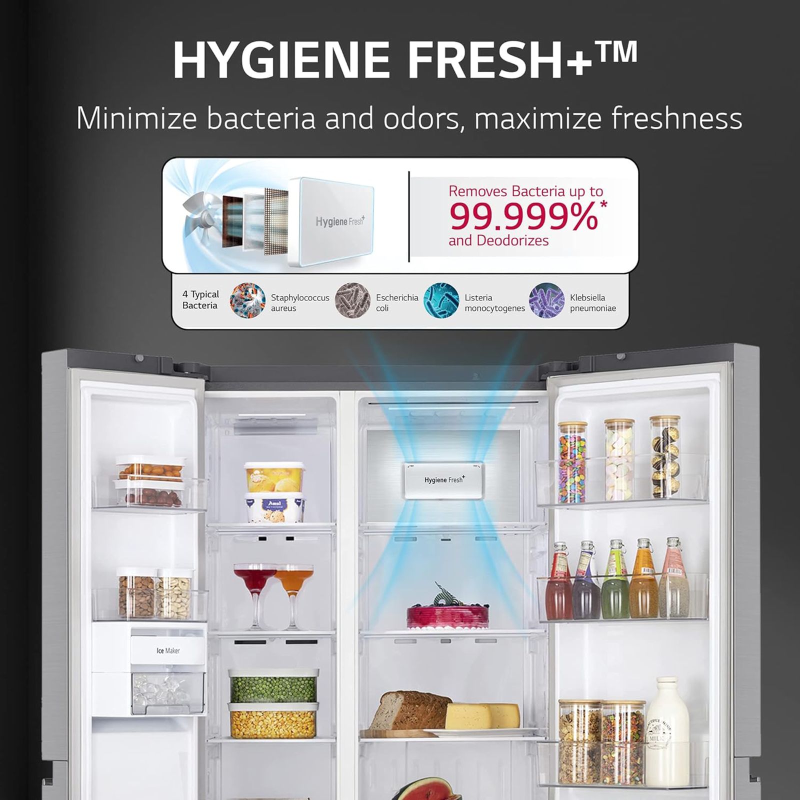 LG 655 Litres 3 Star Side by Side Refrigerator with Smart Diagnosis (GL-B257EPZX.DPZZEBN, Shinny Steel)_12