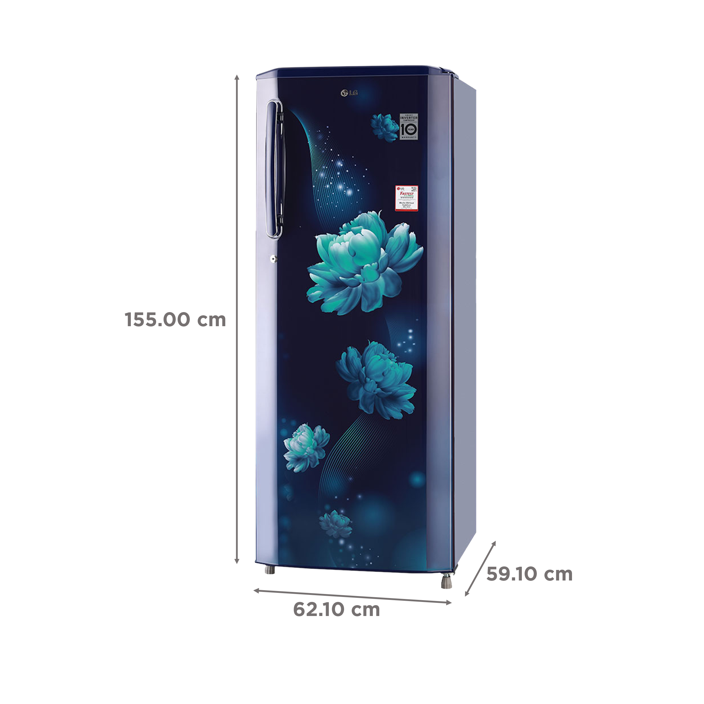 LG 261 Litres 3 Star Direct Cool Single Door Refrigerator with Stabilizer Free Operation (GL-B281BBCX.DBCZEB, Blue Charm) LG 261 Litres 3 Star Direct Cool Single Door Refrigerator with Stabilizer Free Operation (GL-B281BBCX.DBCZEB, Blue Charm)_3