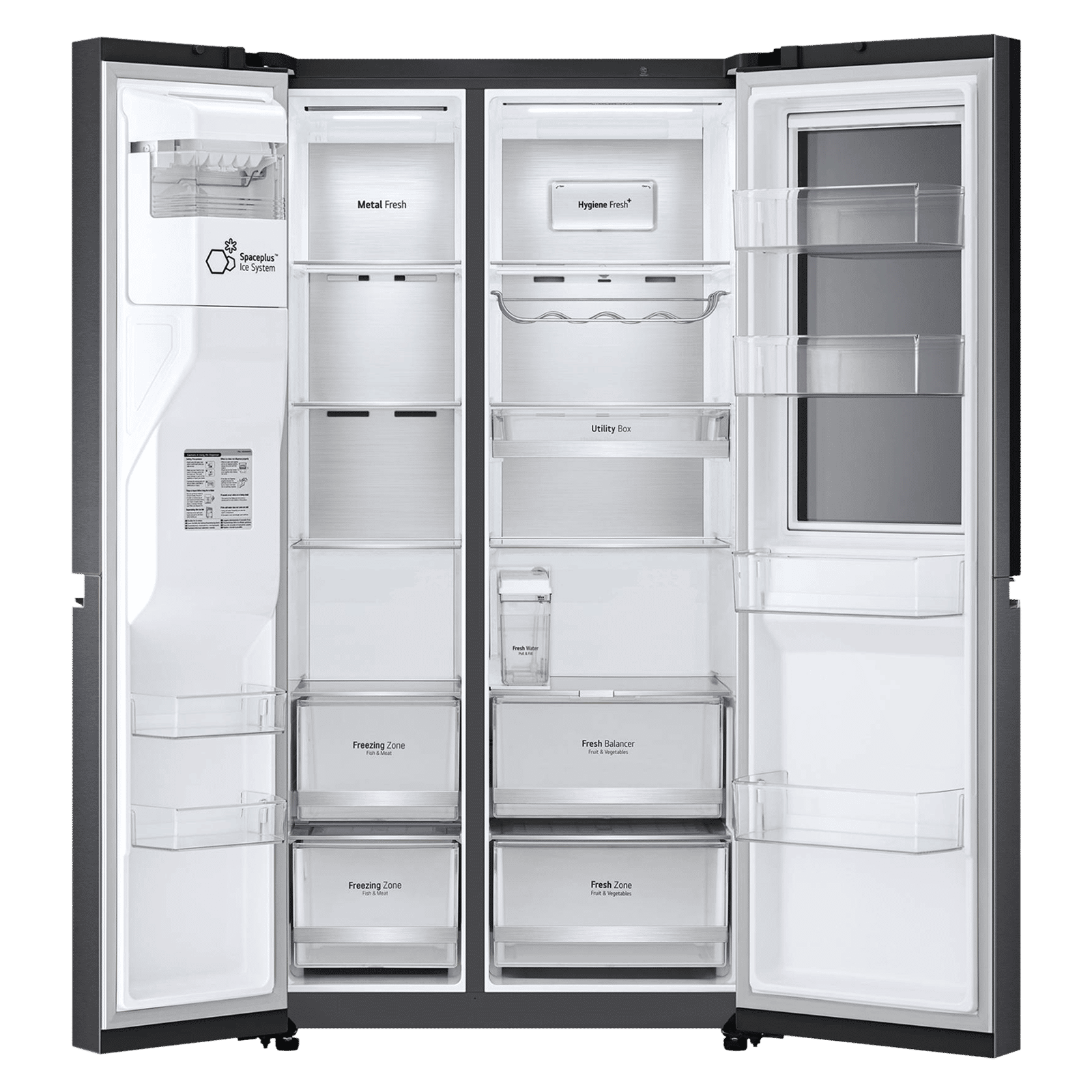 LG 635 Litres 3 Star Frost Free Side by Side Refrigerator with Smart Diagnosis (GL-X257AMCX, Matt Black)_6