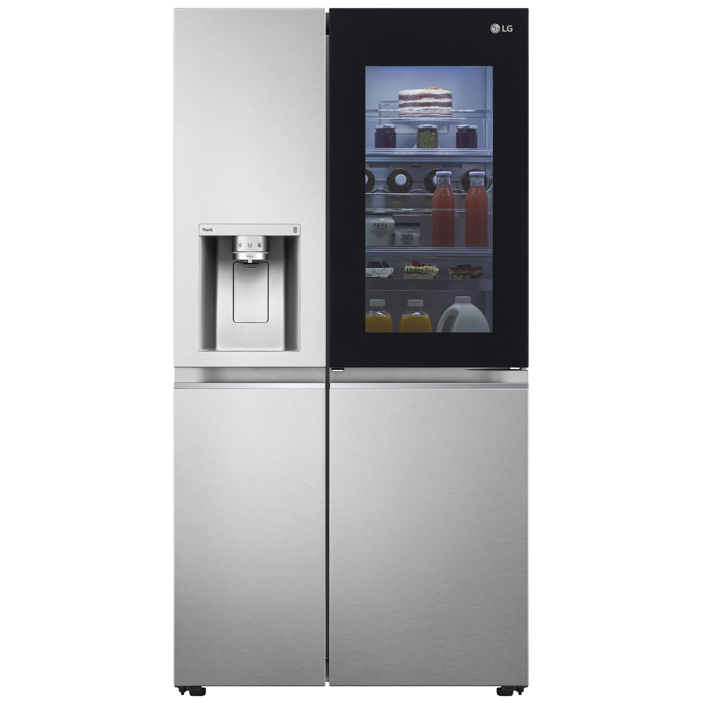 LG 635 Litres 3 Star Frost Free Side by Side Refrigerator with Smart Diagnosis (GL-X257ABSX, Brushed Steel) LG 635 Litres 3 Star Frost Free Side by Side Refrigerator with Smart Diagnosis (GL-X257ABSX, Brushed Steel)_1