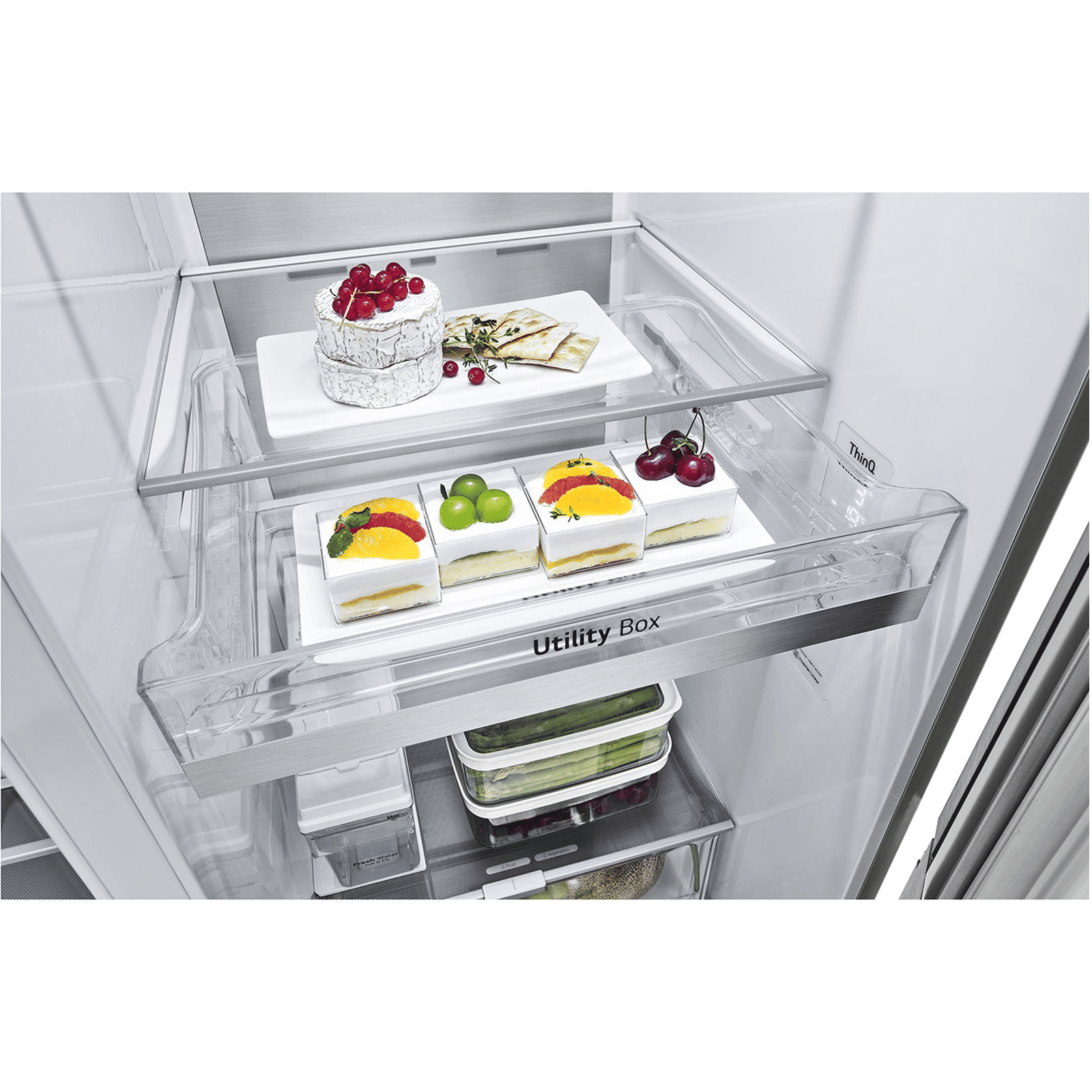 LG 635 Litres 3 Star Frost Free Side by Side Refrigerator with Smart Diagnosis (GL-X257ABSX, Brushed Steel) LG 635 Litres 3 Star Frost Free Side by Side Refrigerator with Smart Diagnosis (GL-X257ABSX, Brushed Steel)_11