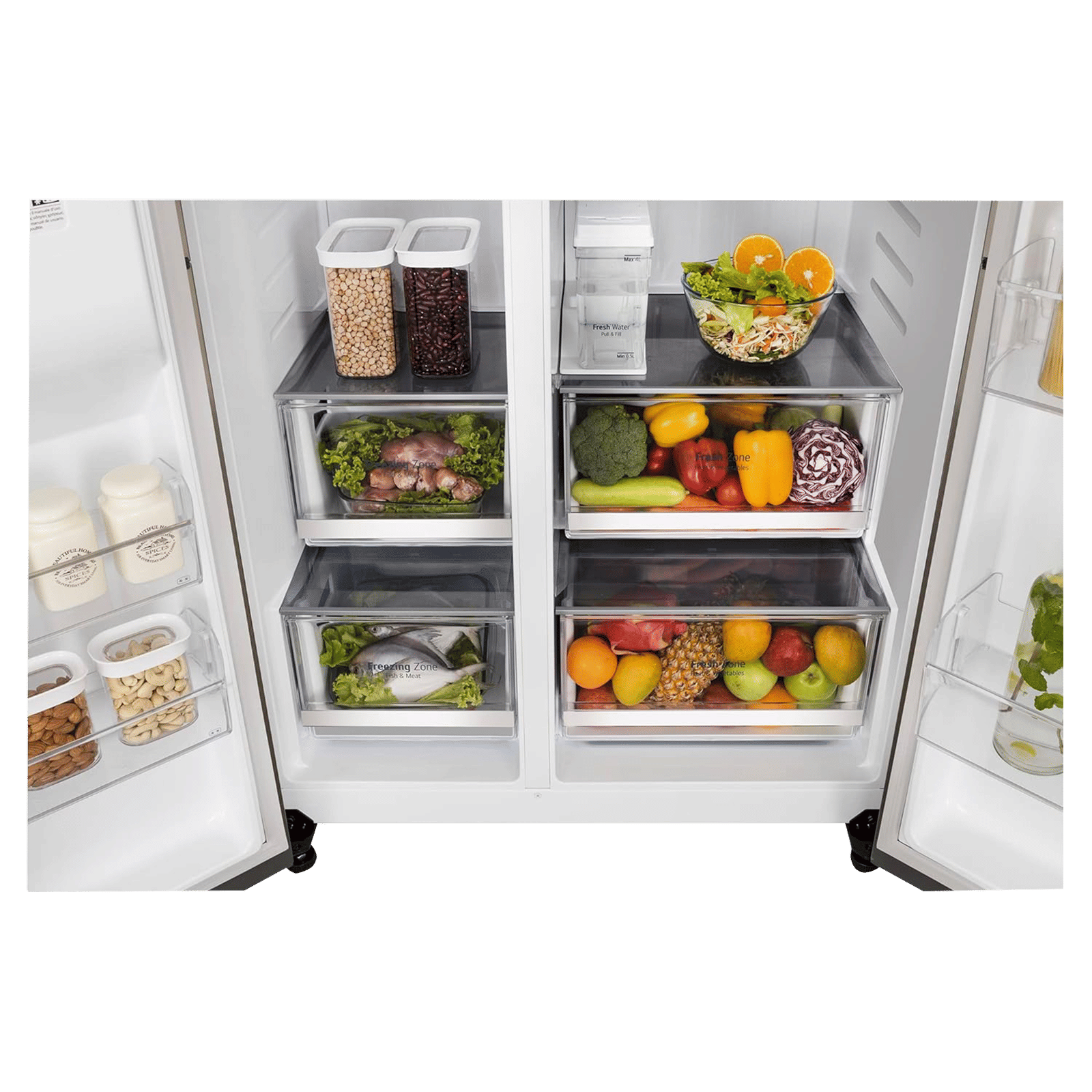 LG 635 Litres Side by Side Refrigerator with Smart Diagnosis (GL-L257CPZX, Shiny Steel) LG 635 Litres Side by Side Refrigerator with Smart Diagnosis (GL-L257CPZX, Shiny Steel)_8