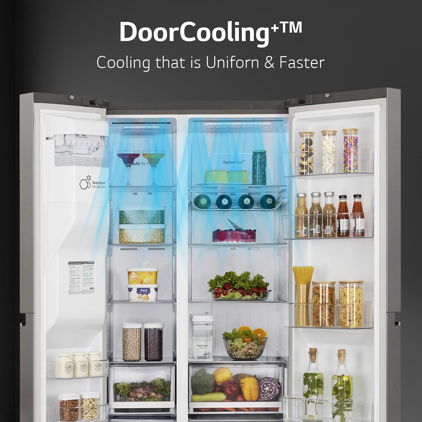 LG 635 Litres Side by Side Refrigerator with Smart Diagnosis (GL-L257CPZX, Shiny Steel) LG 635 Litres Side by Side Refrigerator with Smart Diagnosis (GL-L257CPZX, Shiny Steel)_10