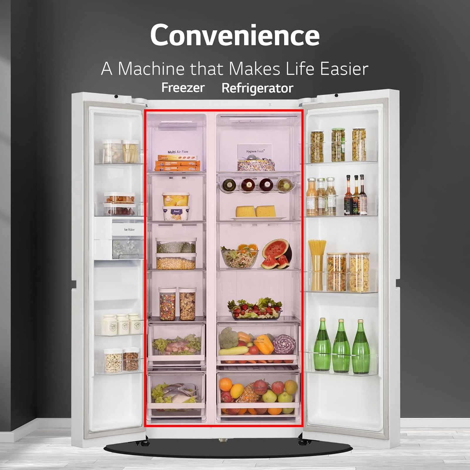 LG 655 Litres Side by Side Refrigerator with Smart Diagnosis (GL-B257DLWX, Linen White) LG 655 Litres Side by Side Refrigerator with Smart Diagnosis (GL-B257DLWX, Linen White)_7
