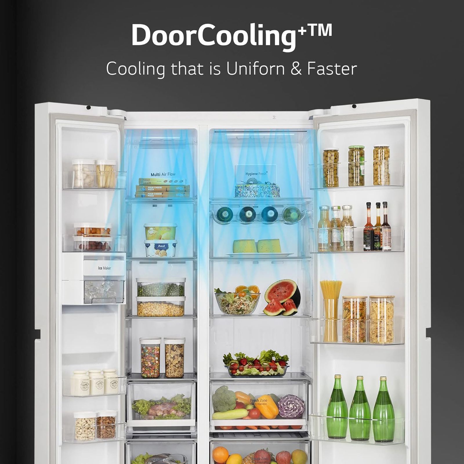 LG 655 Litres Side by Side Refrigerator with Smart Diagnosis (GL-B257DLWX, Linen White) LG 655 Litres Side by Side Refrigerator with Smart Diagnosis (GL-B257DLWX, Linen White)_9