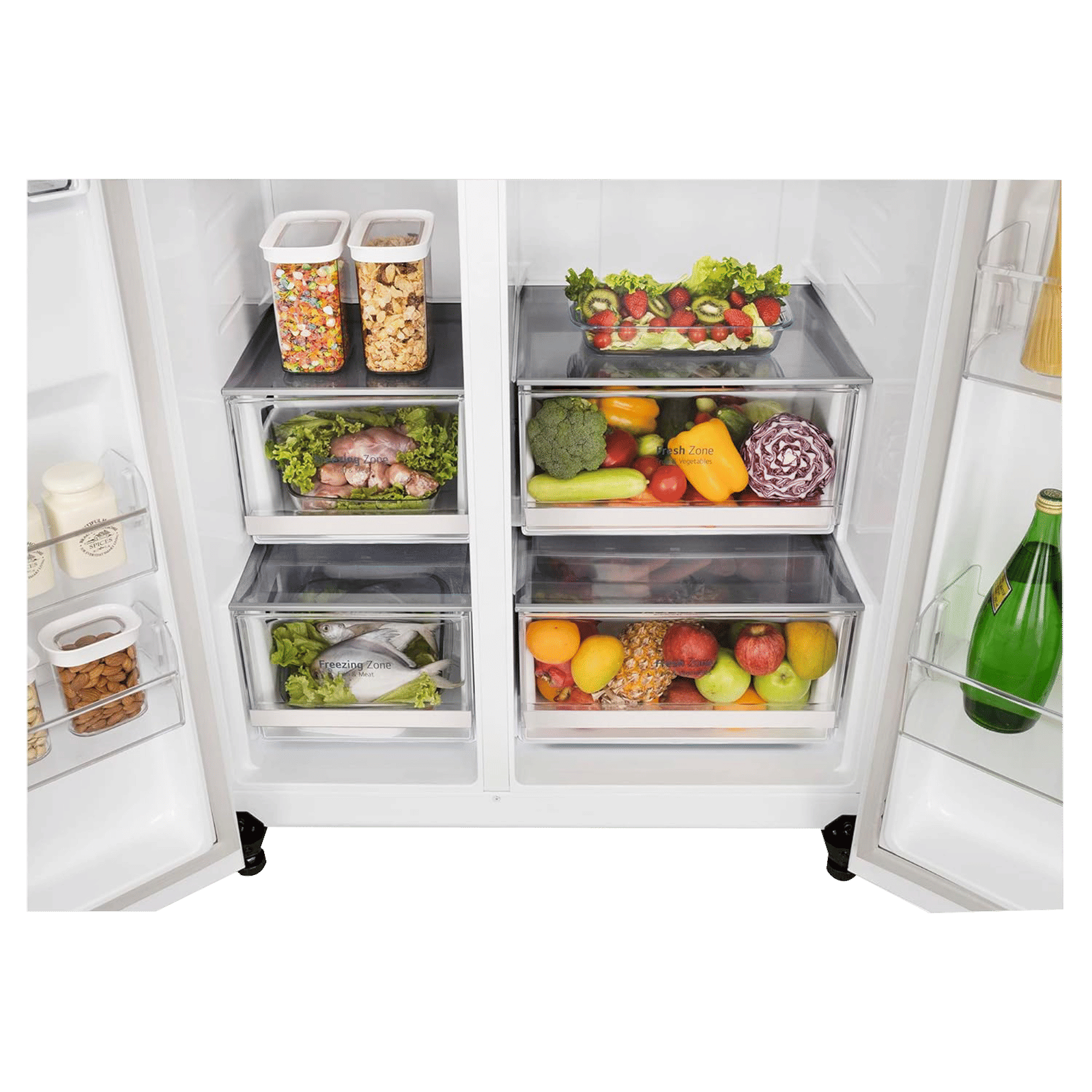LG 655 Litres Side by Side Refrigerator with Smart Diagnosis (GL-B257DLWX, Linen White) LG 655 Litres Side by Side Refrigerator with Smart Diagnosis (GL-B257DLWX, Linen White)_5
