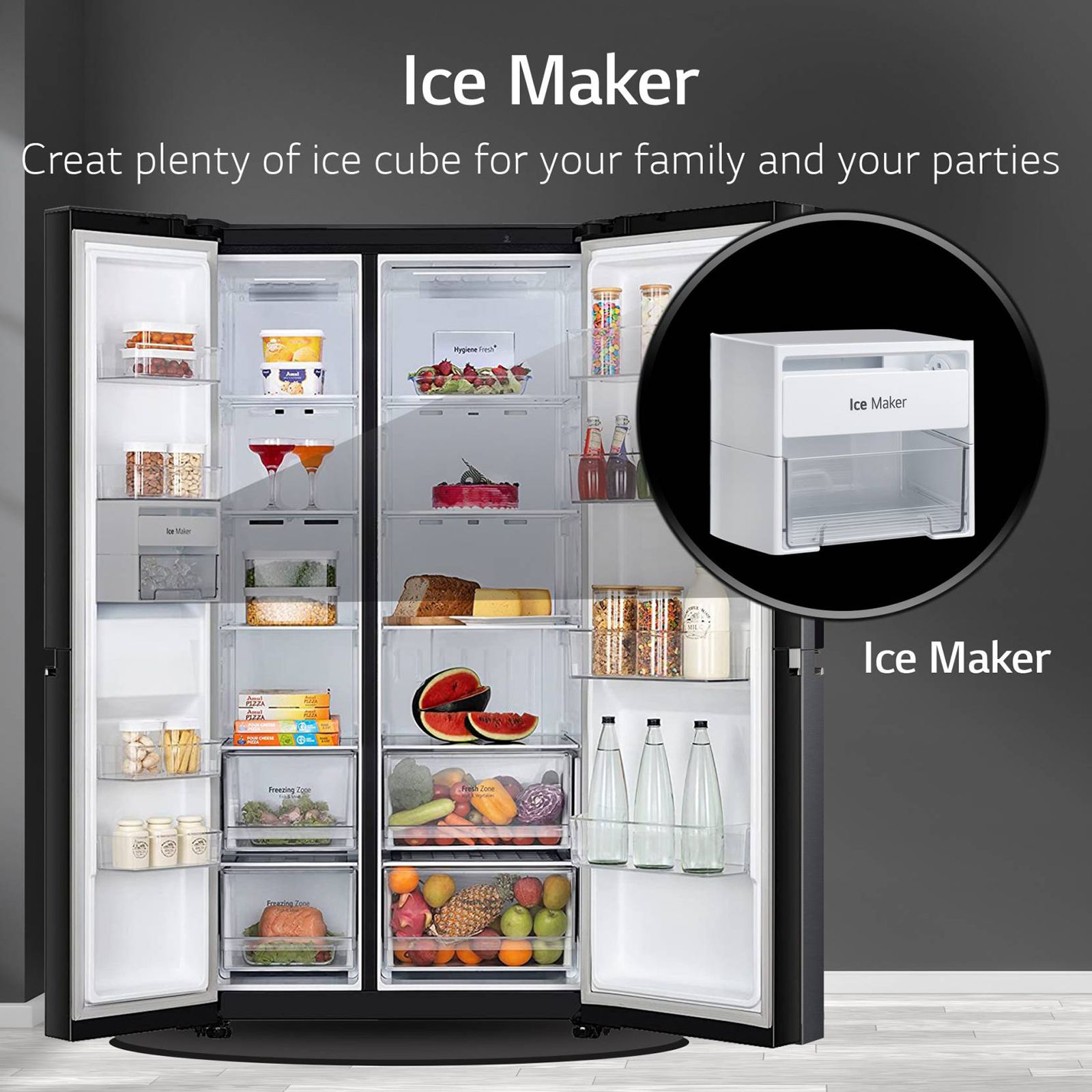 LG 655 Litres Side by Side Refrigerator with Smart Diagnosis (GL-B257DBMX, Black Mirror)_13