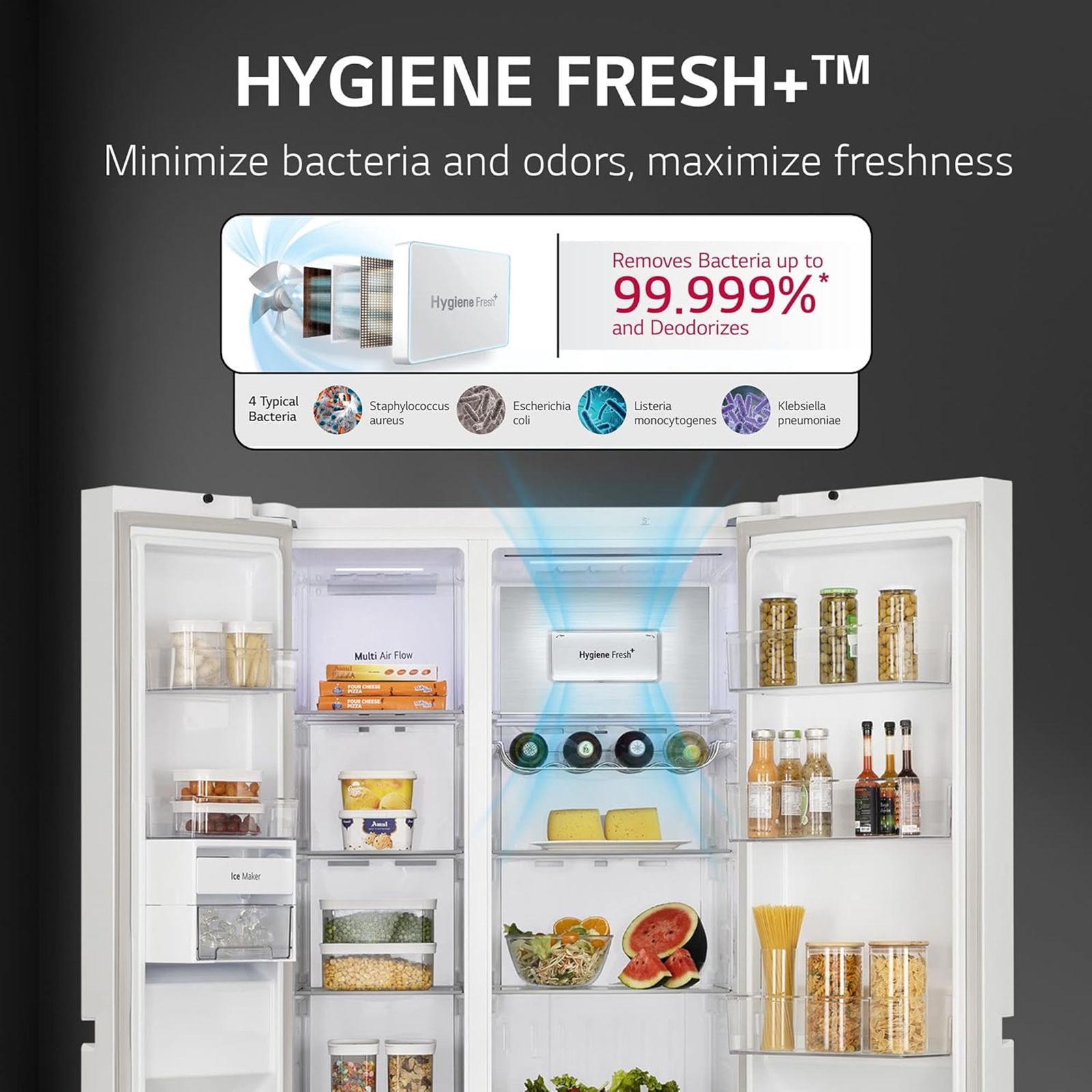 LG 655 Litres 3 Star Frost Free Side by Side Smart Wifi Enabled Refrigerator with Deodorizer (GL-B257DLNX, Linen Brown)_15