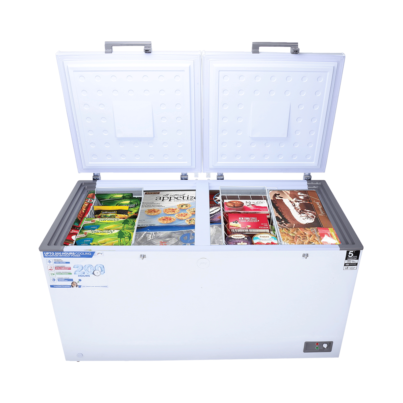Godrej Edge Penta 500 Litres 5 Star Double Door Deep Freezer (PentaCool Technology, DH EPenta 525E 2HCN RW, Royal White) Godrej Edge Penta 500 Litres 5 Star Double Door Deep Freezer (PentaCool Technology, DH EPenta 525E 2HCN RW, Royal White)_5