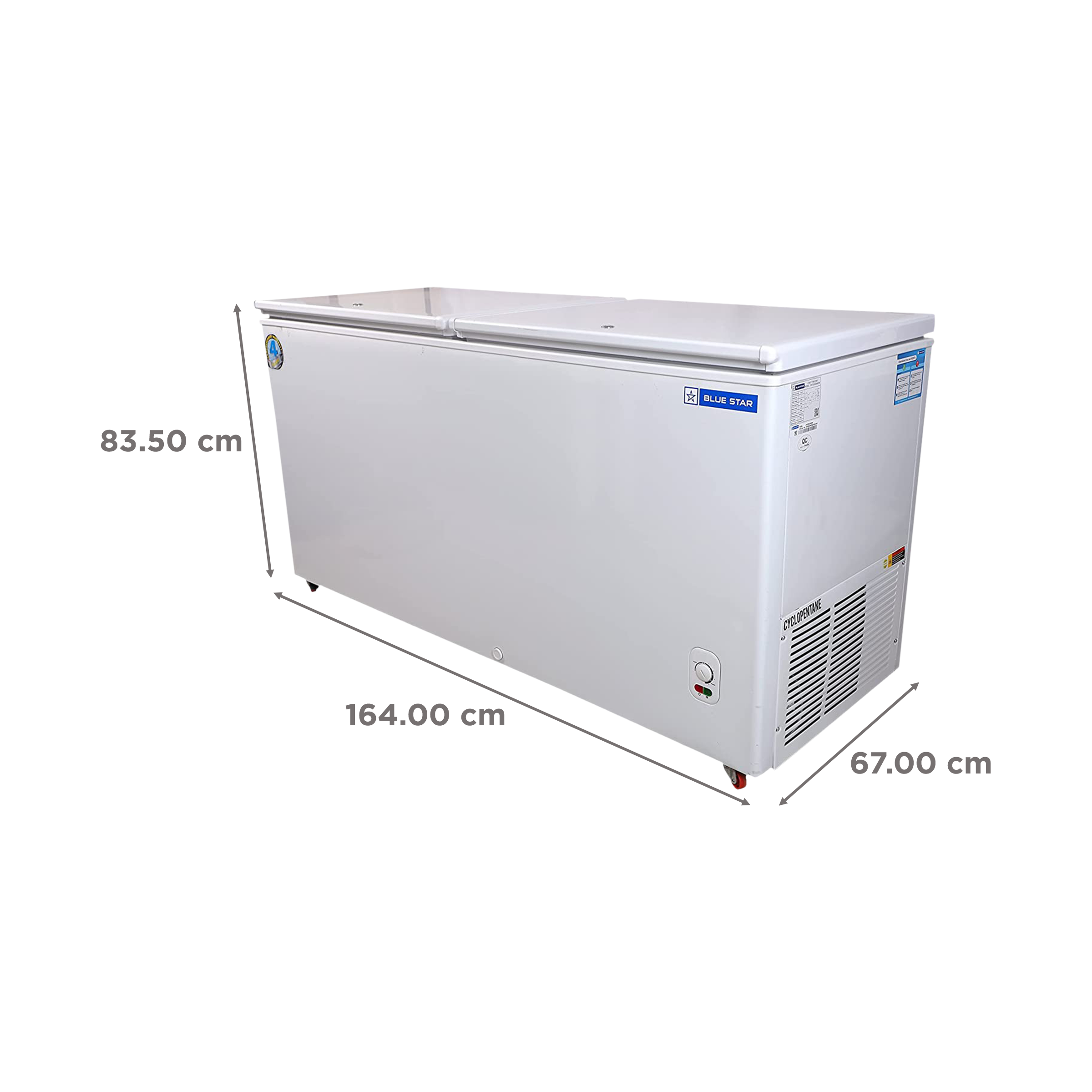 Blue Star 484 Litres Double Door Deep Freezer (Direct Cooling Technology, CHFDD500MGEW, White) Blue Star 484 Litres Double Door Deep Freezer (Direct Cooling Technology, CHFDD500MGEW, White)_3