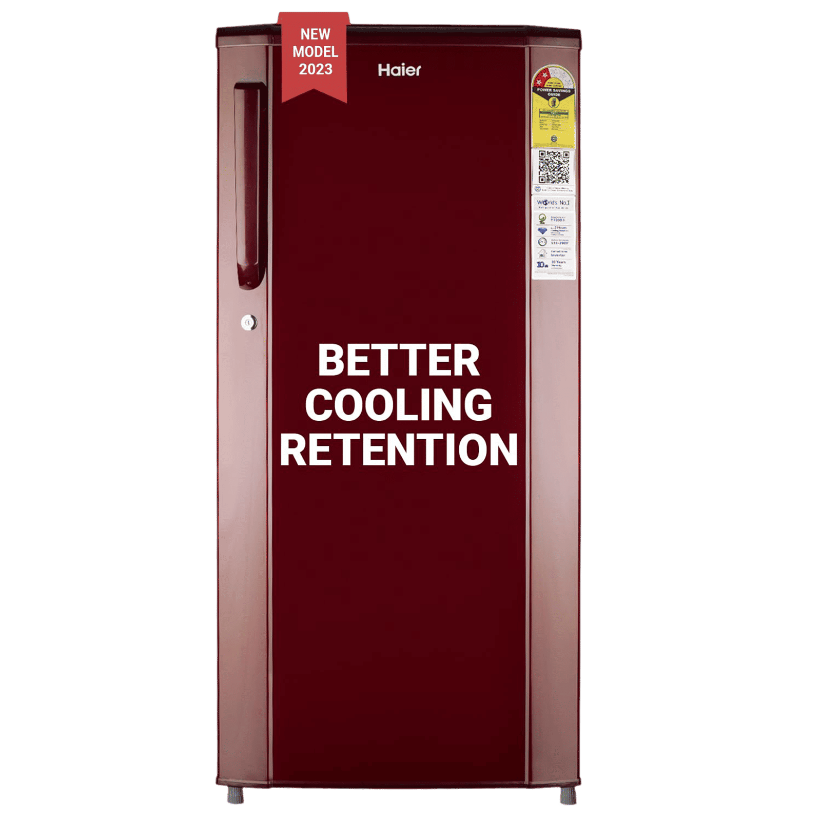 Haier 185 Litres 2 Star Direct Cool Single Door Refrigerator with Antibacterial Gasket (HED-192RS-P, Red Steel)_1