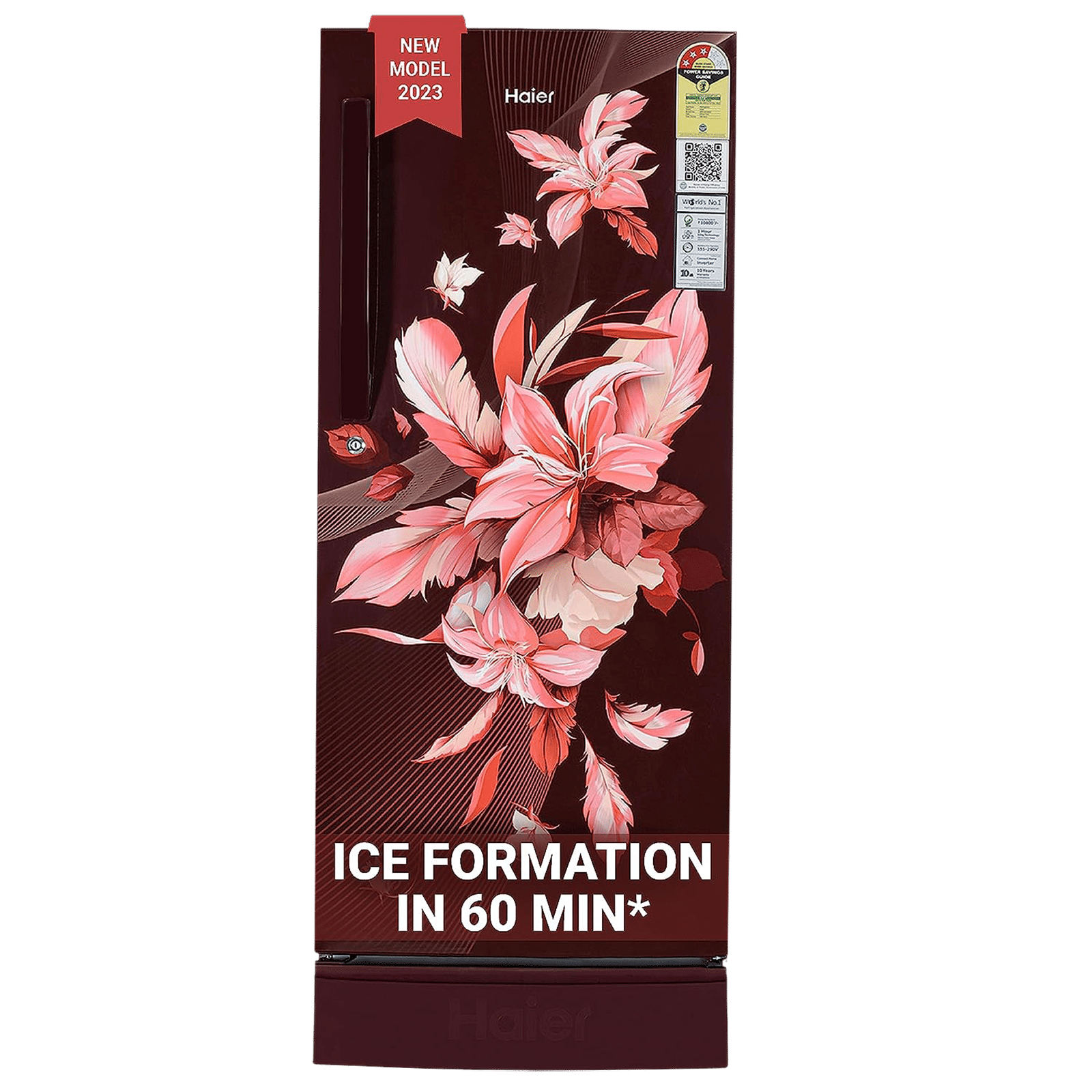 Haier 190 Litres 3 Star Direct Cool Single Door Refrigerator with Antibacterial Gasket (HED-203RFB-P, Red Opal) Haier 190 Litres 3 Star Direct Cool Single Door Refrigerator with Antibacterial Gasket (HED-203RFB-P, Red Opal)_1