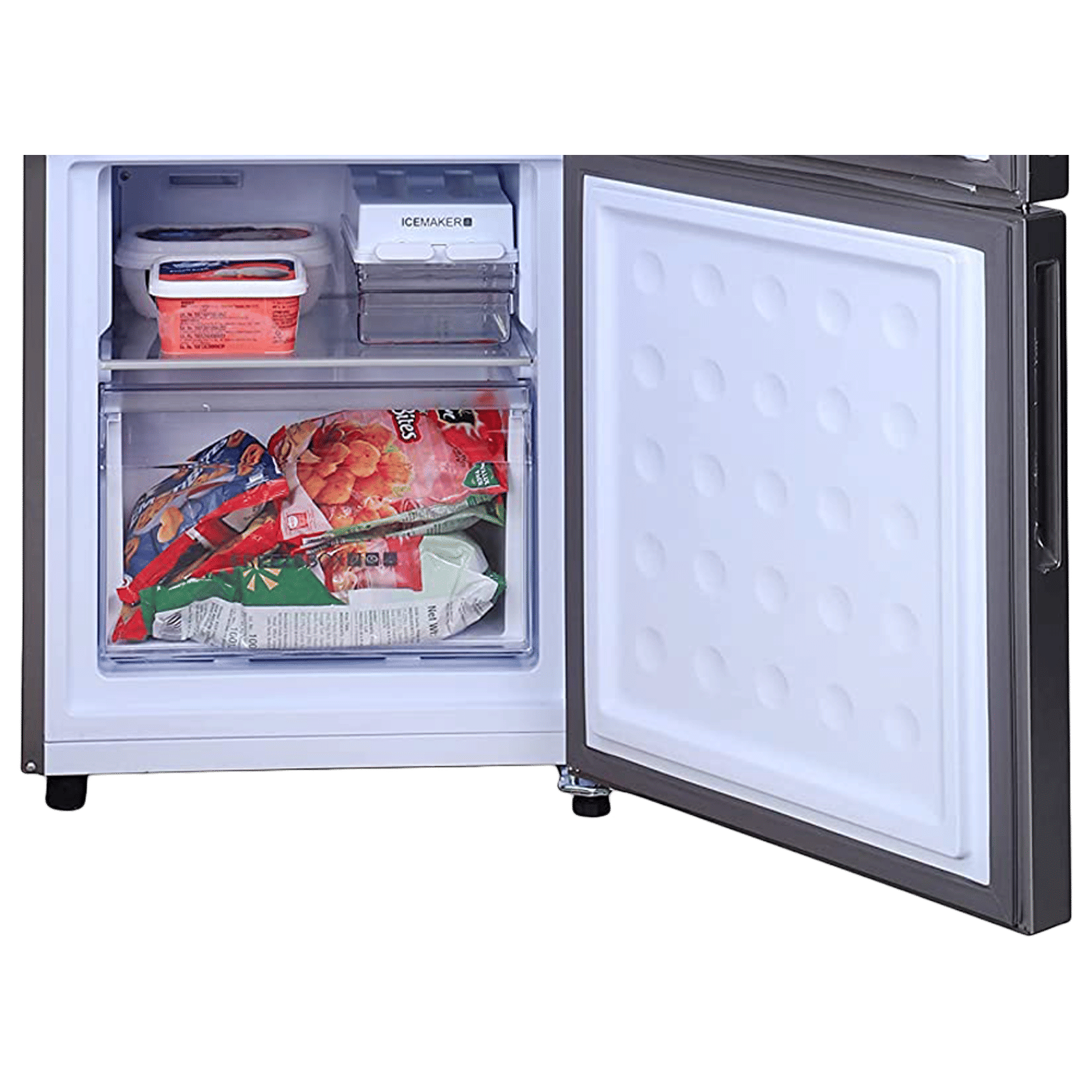 Haier 237 Litres 2 Star Frost Free Double Door Bottom Mount Convertible Refrigerator with Anti-bacterial Gasket (HEB-242GS-P, Moon Silver)_8