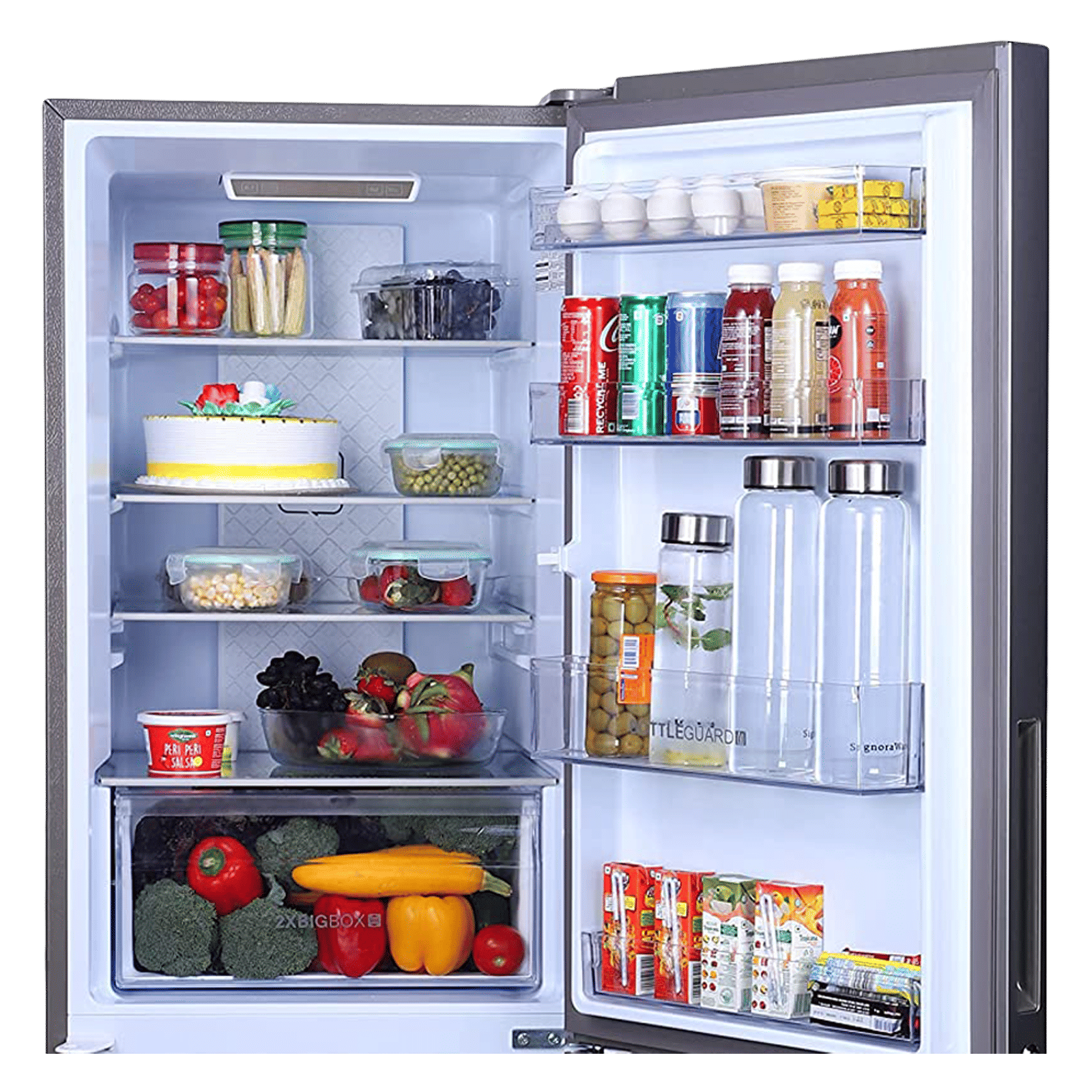 Haier 237 Litres 2 Star Frost Free Double Door Bottom Mount Convertible Refrigerator with Anti-bacterial Gasket (HEB-242GS-P, Moon Silver)_9