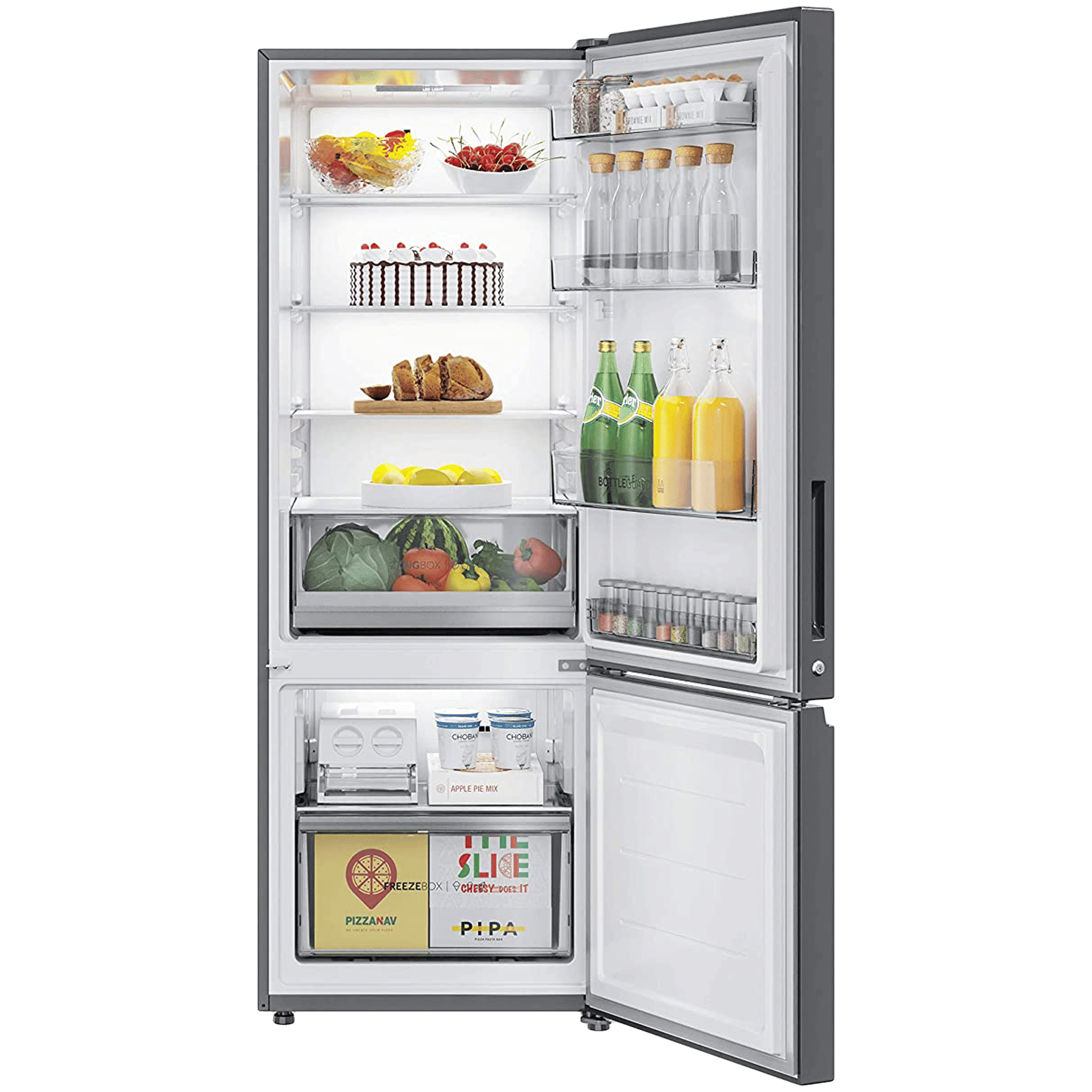 Haier 325 Litres 3 Star Frost Free Double Door Bottom Mount Convertible Refrigerator with Antibacterial Gasket (HEB-333DS-P, Dazzle Steel)_5