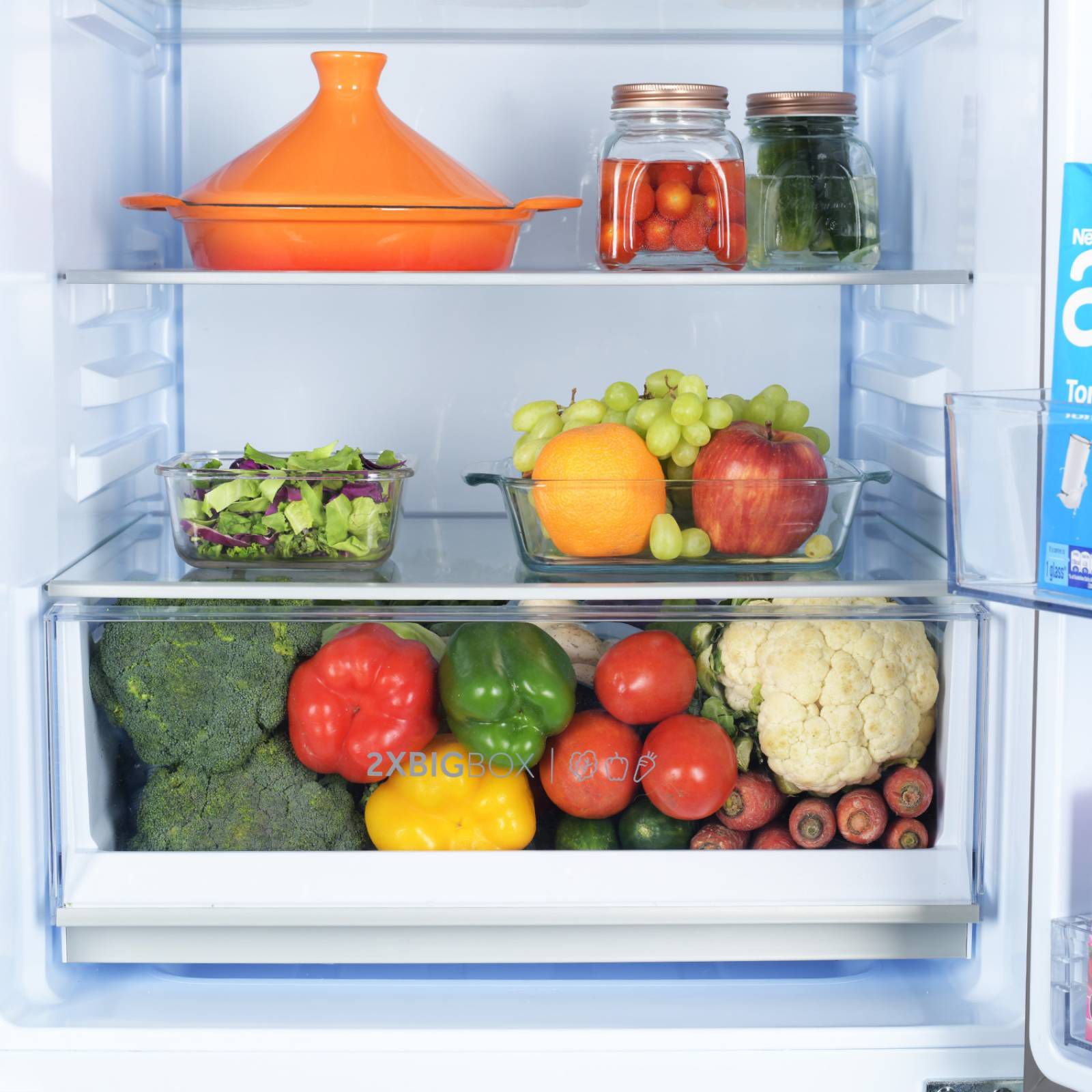 Haier 325 Litres 3 Star Frost Free Double Door Bottom Mount Convertible Refrigerator with Antibacterial Gasket (HEB-333DS-P, Dazzle Steel)_7