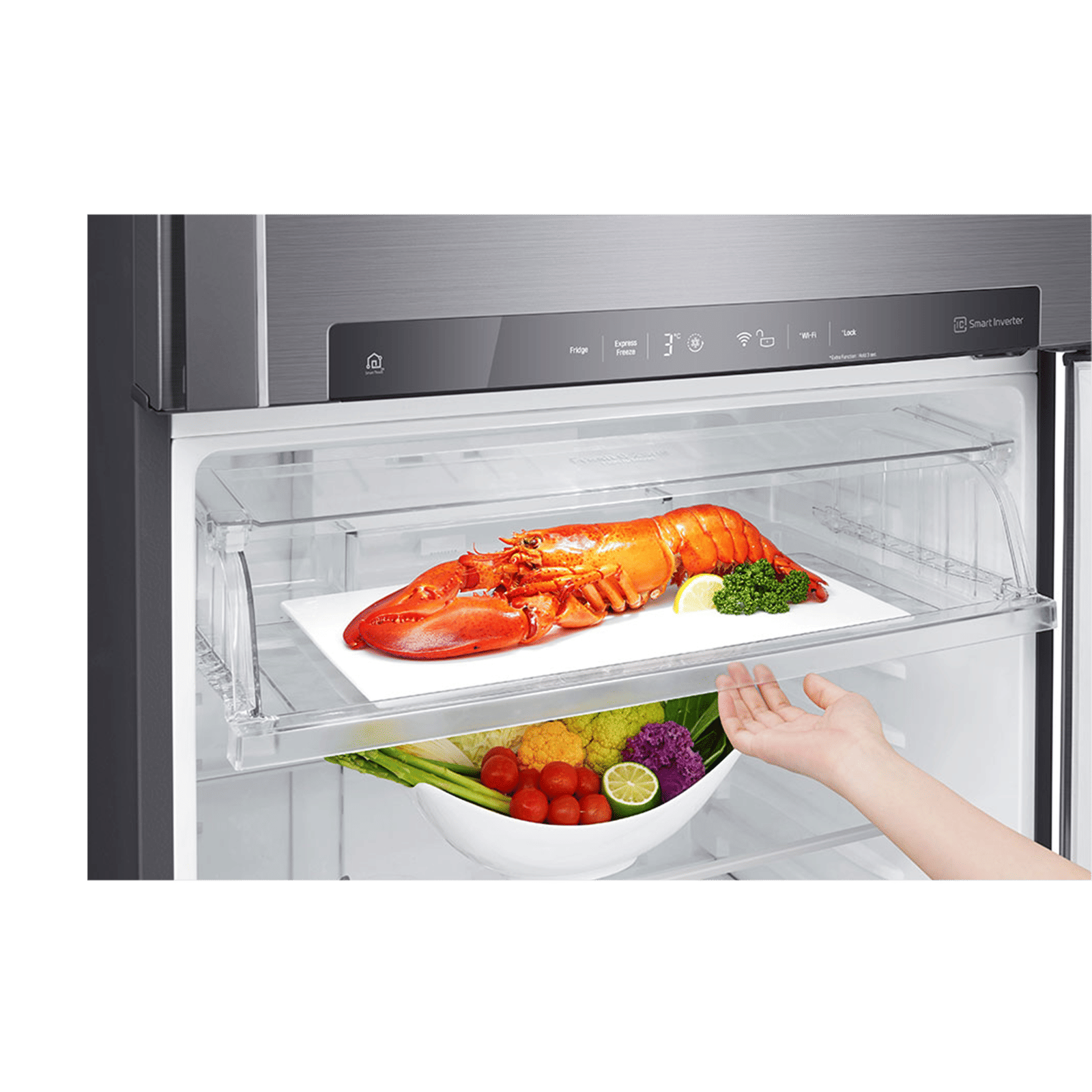 LG 506 Litres 1 Star Frost Free Double Door Refrigerator with Stabilizer Free Operation (GN-H702HLHM.APZQEBN, Platinum Silver) LG 506 Litres 1 Star Frost Free Double Door Refrigerator with Stabilizer Free Operation (GN-H702HLHM.APZQEBN, Platinum Silver)_11