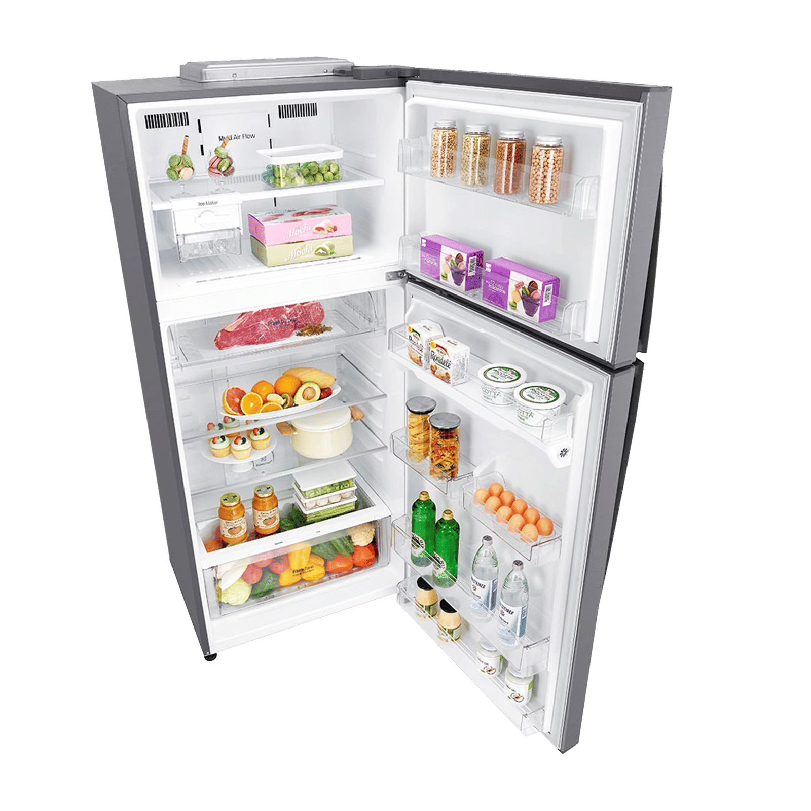 LG 506 Litres 1 Star Frost Free Double Door Refrigerator with Stabilizer Free Operation (GN-H702HLHM.APZQEBN, Platinum Silver) LG 506 Litres 1 Star Frost Free Double Door Refrigerator with Stabilizer Free Operation (GN-H702HLHM.APZQEBN, Platinum Silver)_3