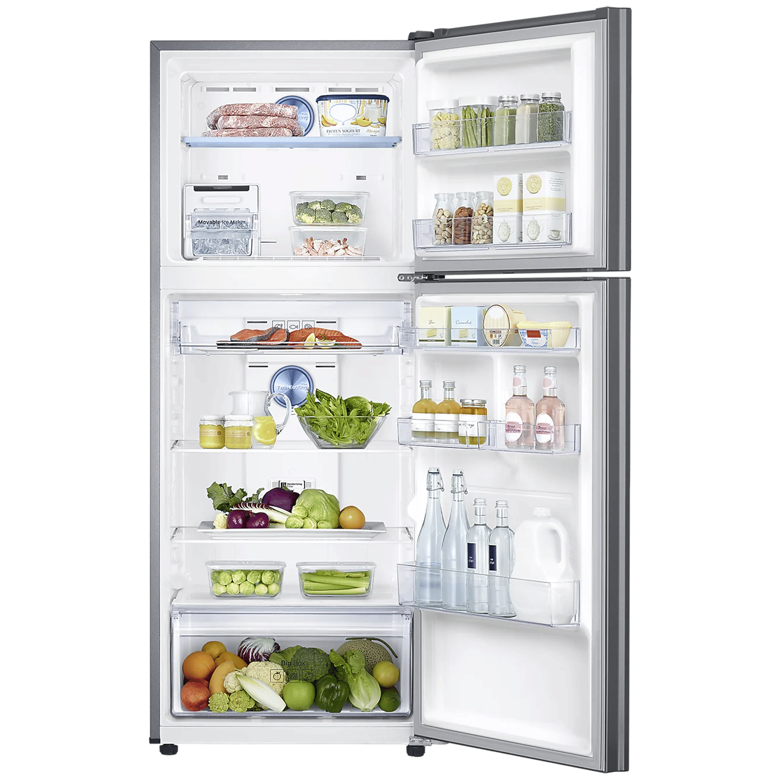 SAMSUNG 363 Litres 2 Star Frost Free Double Door Convertible Refrigerator with Digital Inverter Compressor (RT39C5532SL/HL, Real Stainless)_5