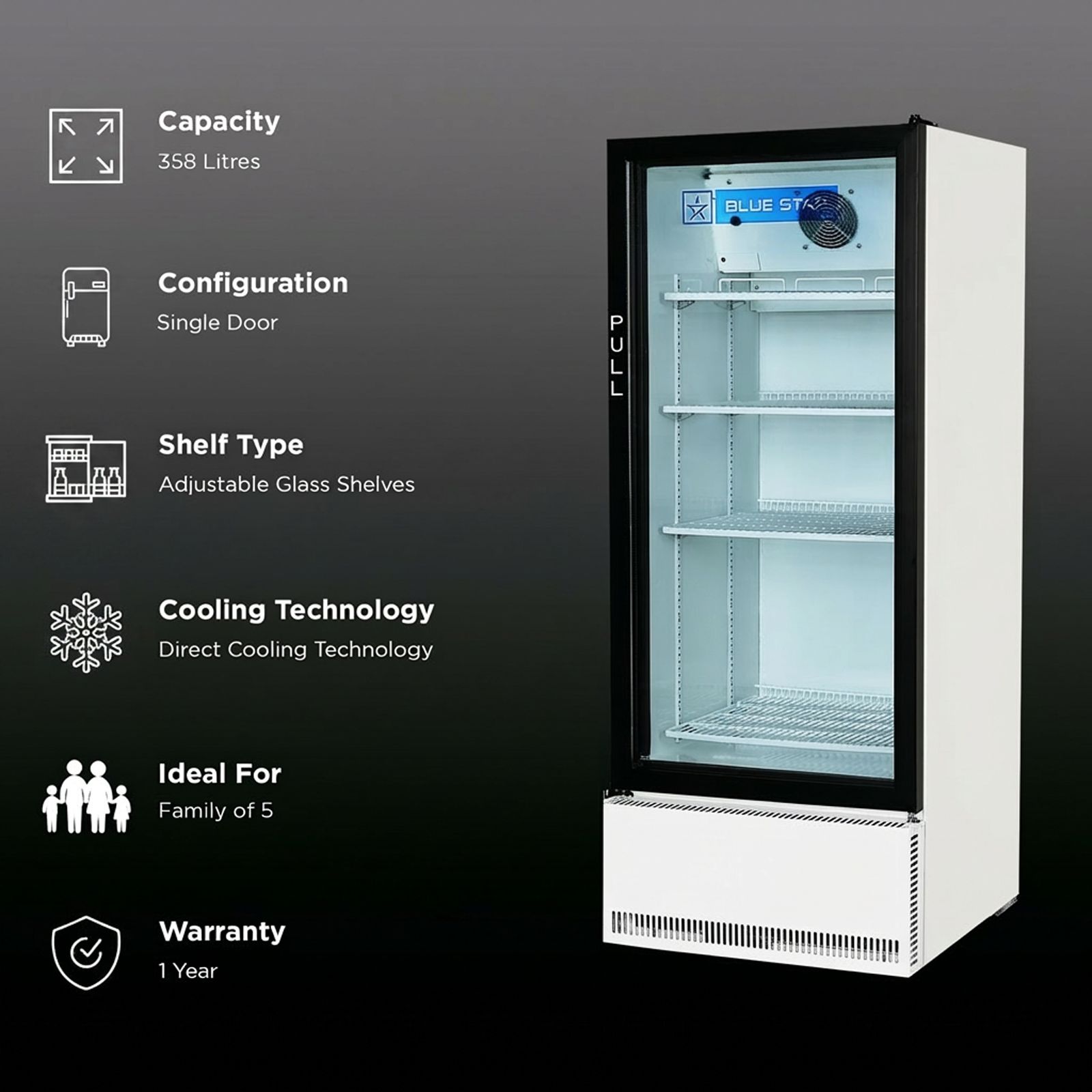 Blue Star 358 Liters Direct Cool Single Door Refrigerator with Temperature Settings (SC375F, White) Blue Star 358 Liters Direct Cool Single Door Refrigerator with Temperature Settings (SC375F, White)_2