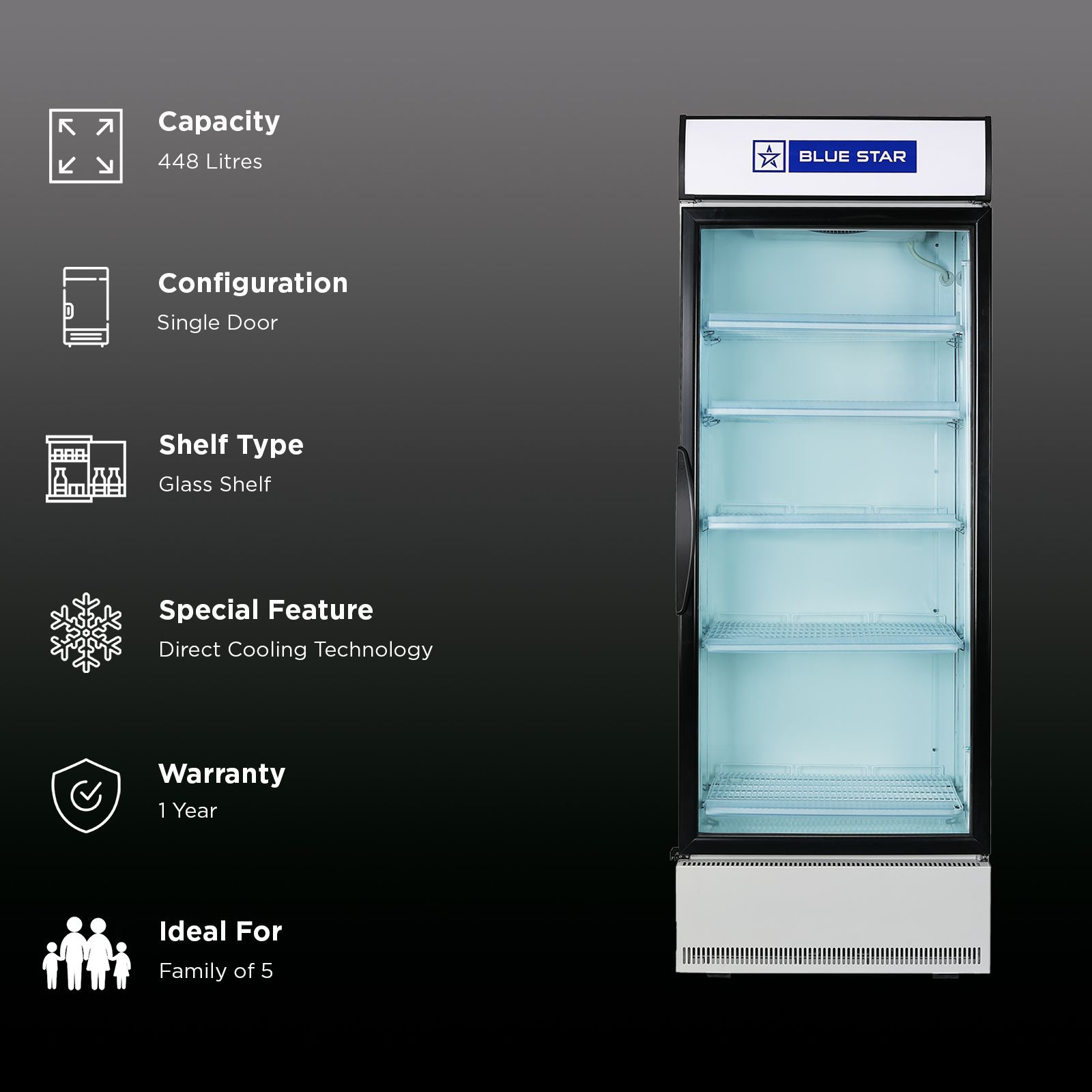 Blue Star 448 Litres Direct Cool Single Door Refrigerator with Temperature Settings (SC500F, White) Blue Star 448 Litres Direct Cool Single Door Refrigerator with Temperature Settings (SC500F, White)_3