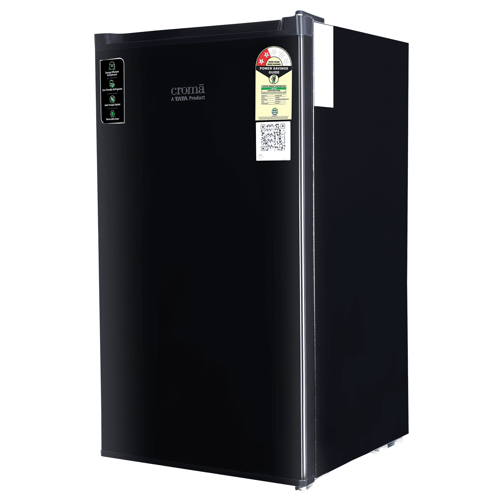Croma 84 Litres 2 Star Direct Cool Single Door Refrigerator with Reversible Door ( Black)_12