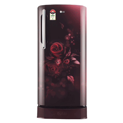 LG 201 Litres 5 Star Direct Cool Single Door Refrigerator with Antibacterial Gasket (GL-D211HSEZ, Scarlet Euphoria)