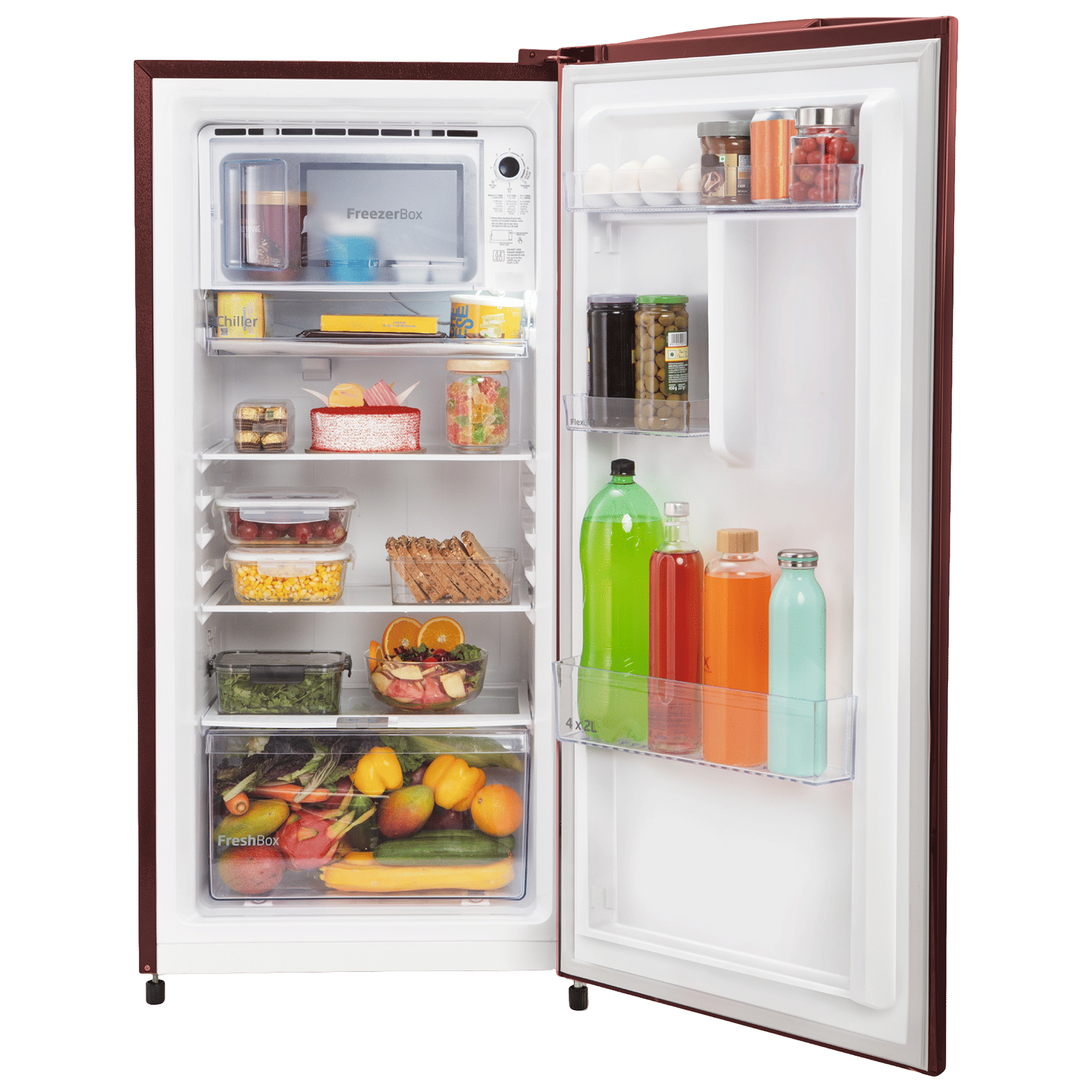 VOLTAS beko 183 Litres 2 Star Direct Cool Single Door Refrigerator with Reciprocating Compressor (RDC215D / S0RFR0M0, Fressia Ruby) VOLTAS beko 183 Litres 2 Star Direct Cool Single Door Refrigerator with Reciprocating Compressor (RDC215D / S0RFR0M0, Fressia Ruby)_5