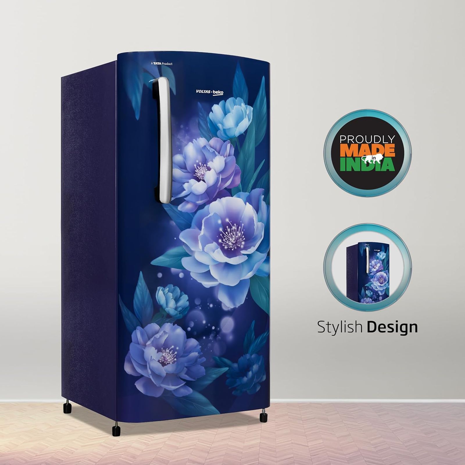 VOLTAS beko 173 Litres 3 Star Direct Cool Single Door Refrigerator with Reciprocating Compressor (RDC205C / S0PBE0M0, Peony Blue)_8