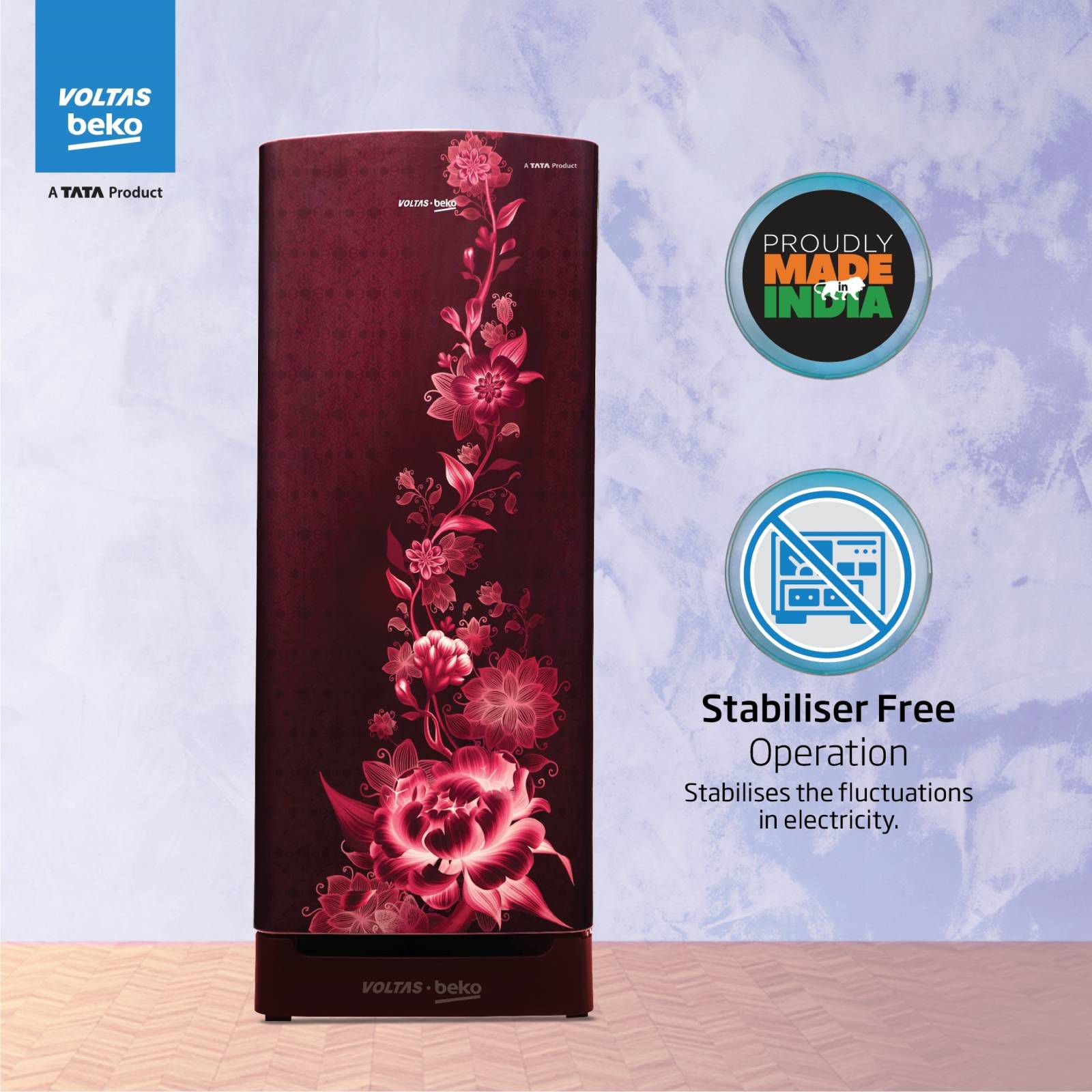VOLTAS beko 183 Litres 5 Star Direct Cool Single Door Refrigerator with Reciprocating Compressor (RDC215A / W0VWR0M0, Vivi Wine) VOLTAS beko 183 Litres 5 Star Direct Cool Single Door Refrigerator with Reciprocating Compressor (RDC215A / W0VWR0M0, Vivi Wine)_9