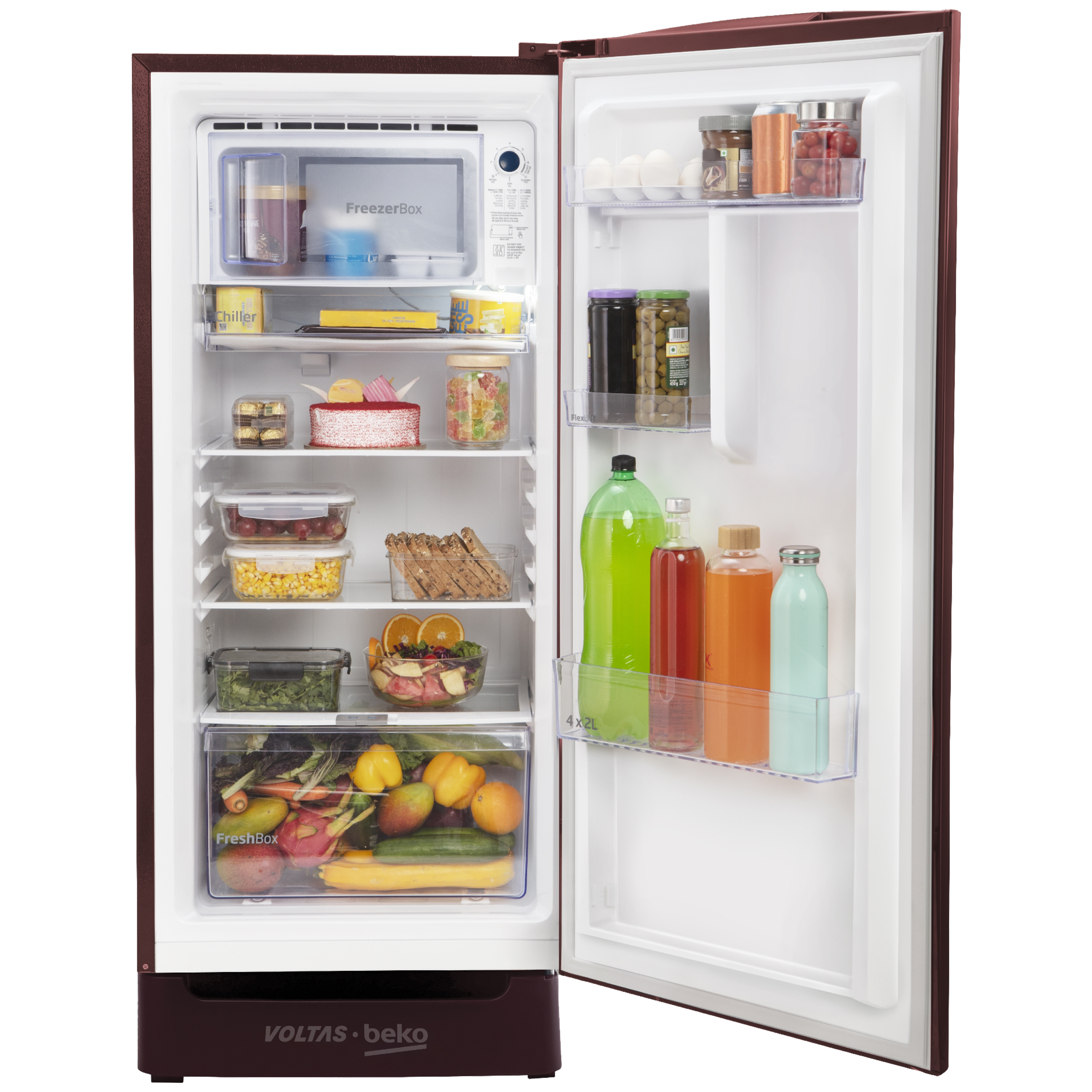 VOLTAS beko 183 Litres 5 Star Direct Cool Single Door Refrigerator with Reciprocating Compressor (RDC215A / W0VWR0M0, Vivi Wine) VOLTAS beko 183 Litres 5 Star Direct Cool Single Door Refrigerator with Reciprocating Compressor (RDC215A / W0VWR0M0, Vivi Wine)_5
