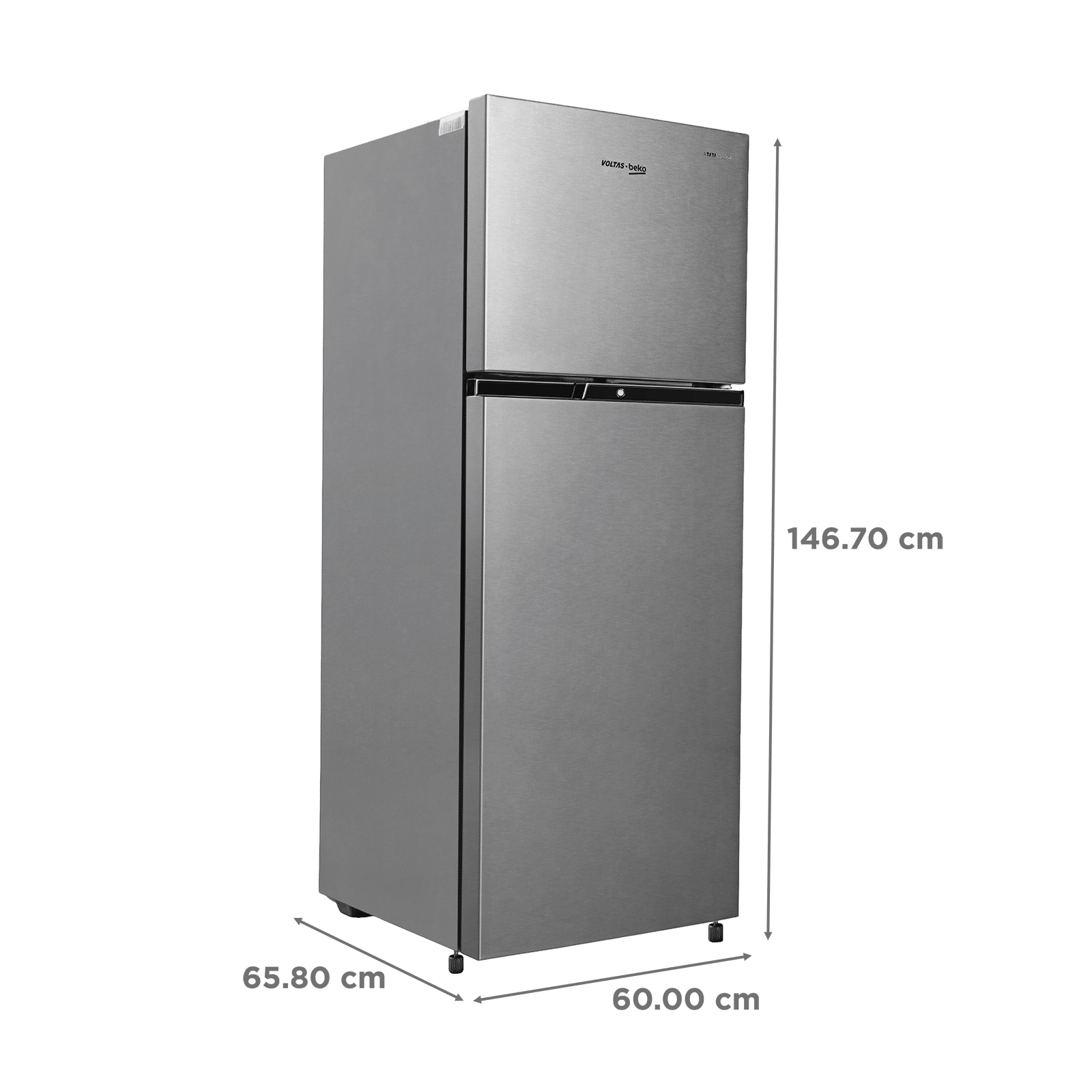 VOLTAS beko 228 Litres 2 Star Frost Free Double Door Refrigerator with Reciprocating Compressor (RFF265D/W0XIR0I000, Brushed Silver) VOLTAS beko 228 Litres 2 Star Frost Free Double Door Refrigerator with Reciprocating Compressor (RFF265D/W0XIR0I000, Brushed Silver)_3