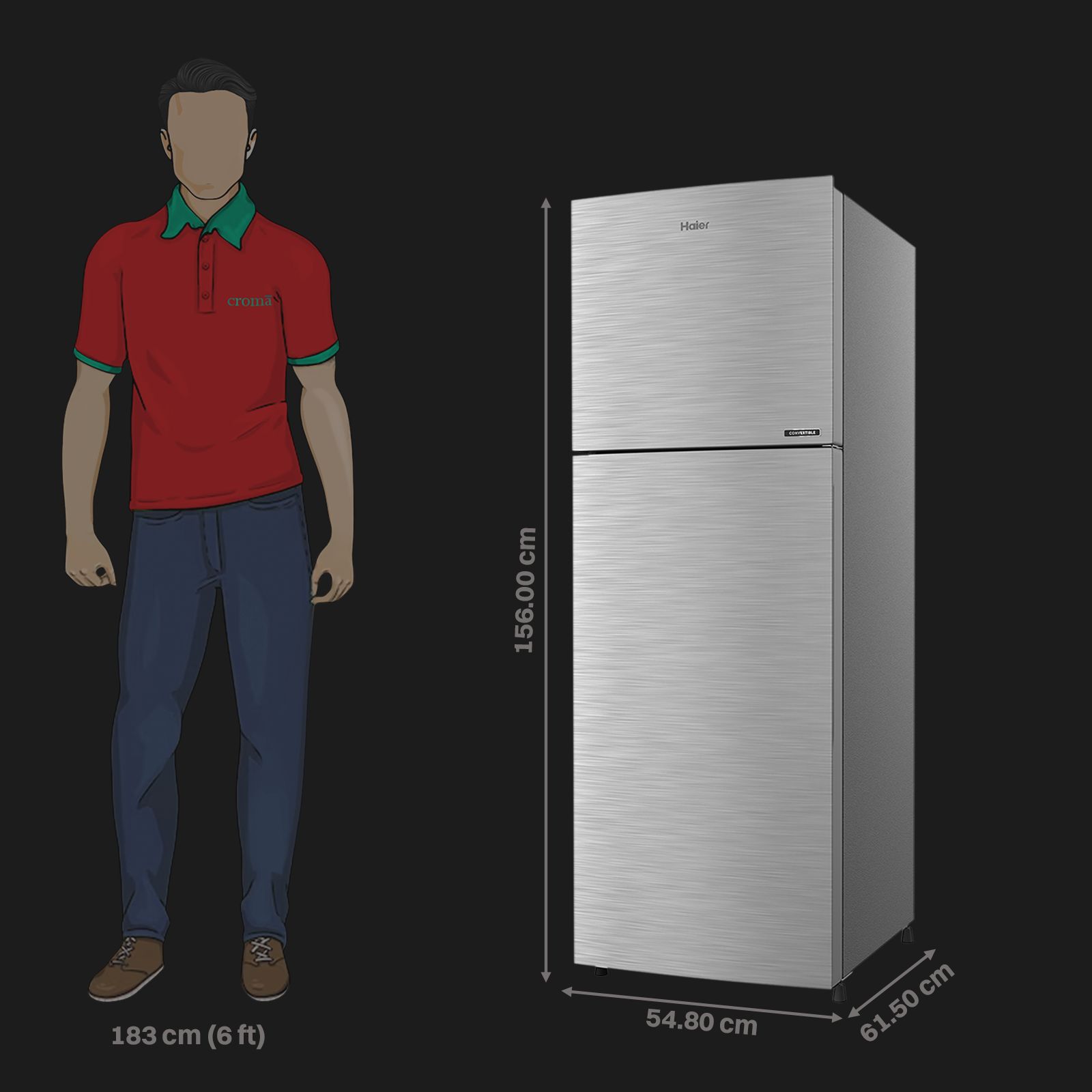 Haier 240 Litres 2 Star Frost Free Double Door Refrigerator with Turbo Icing (HRF-2902EBS-P, Brushline Silver) Haier 240 Litres 2 Star Frost Free Double Door Refrigerator with Turbo Icing (HRF-2902EBS-P, Brushline Silver)_2