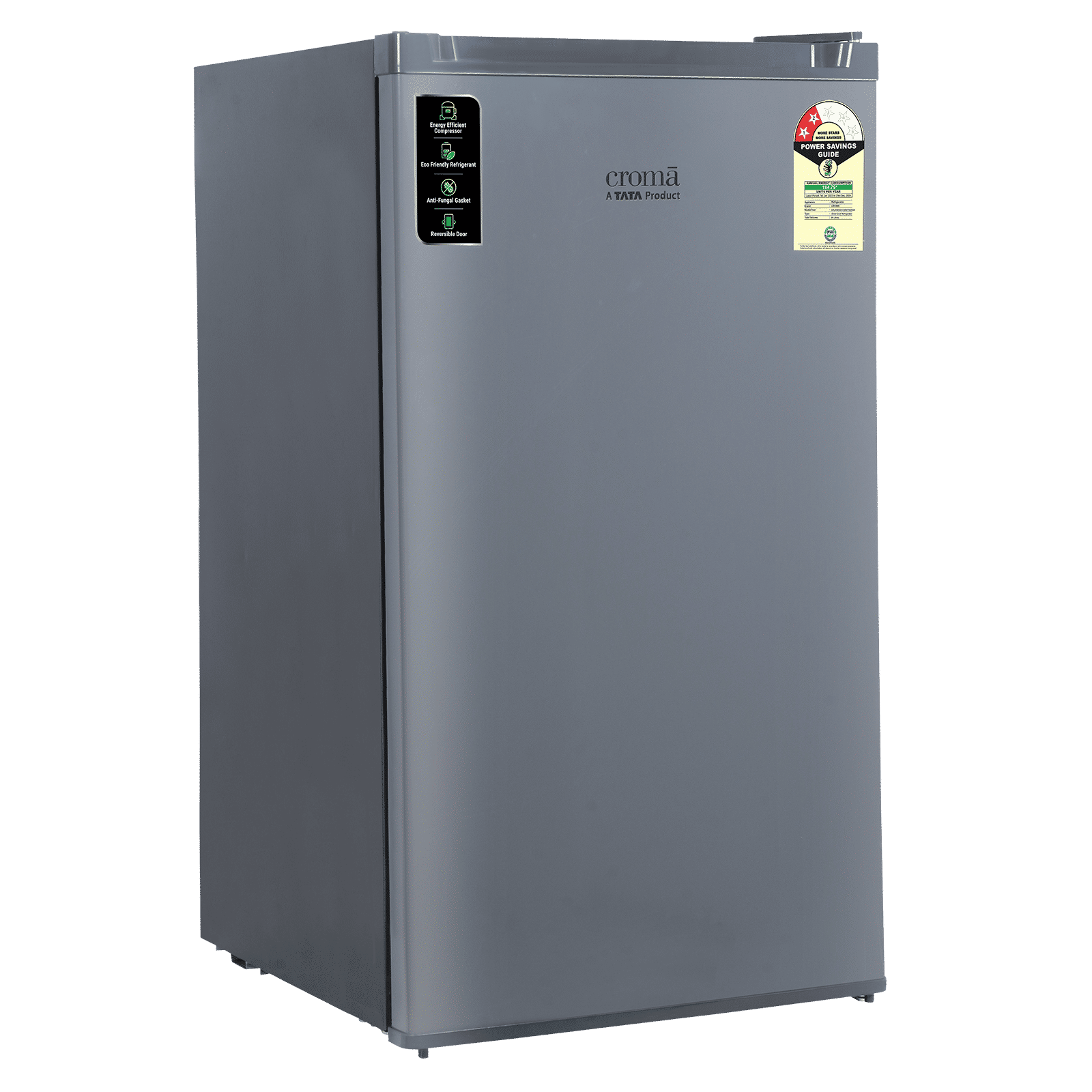 Croma 84 Litres 2 Star Direct Cool Single Door Refrigerator with Reversible Door ( Grey)_18