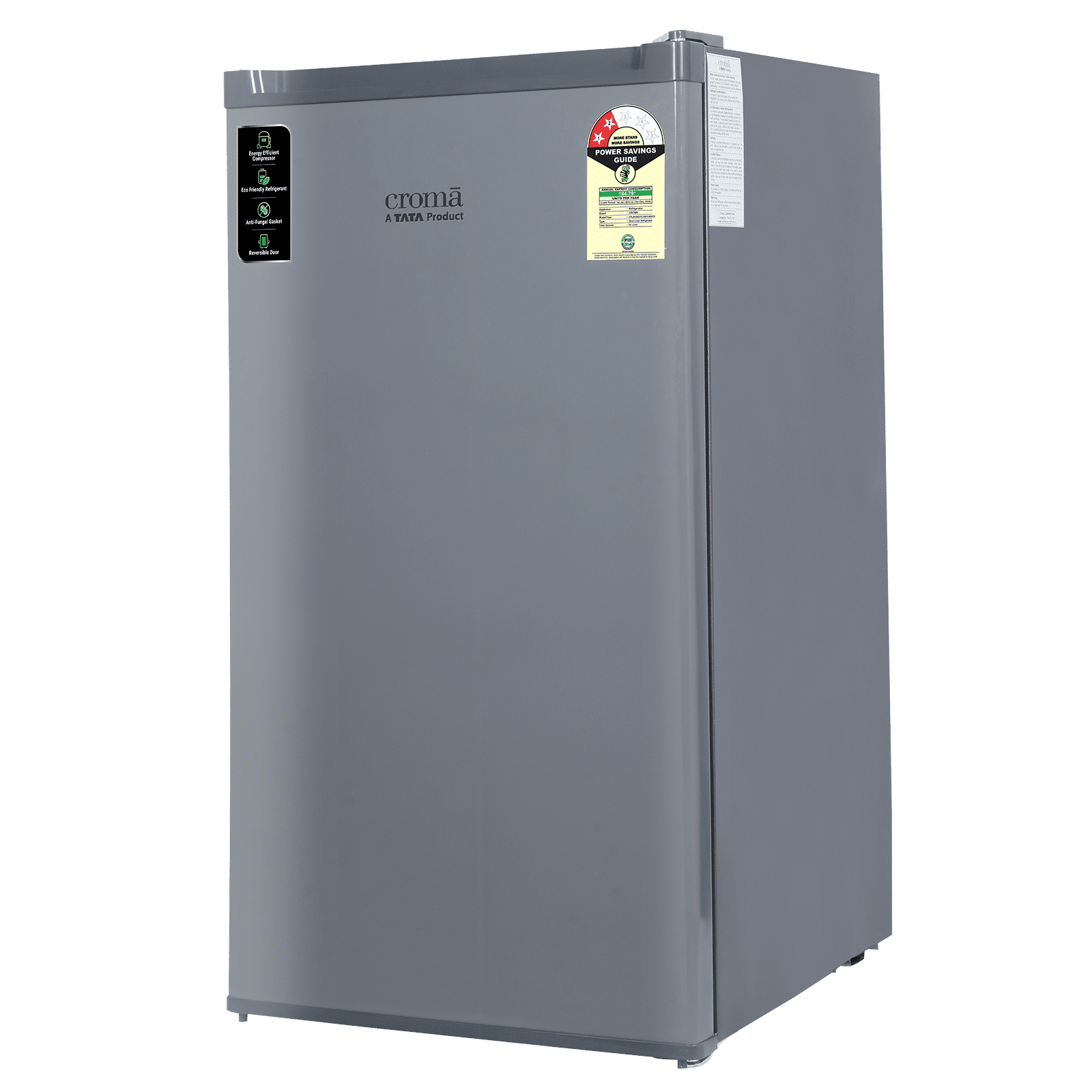 Croma 84 Litres 2 Star Direct Cool Single Door Refrigerator with Reversible Door ( Grey)_9