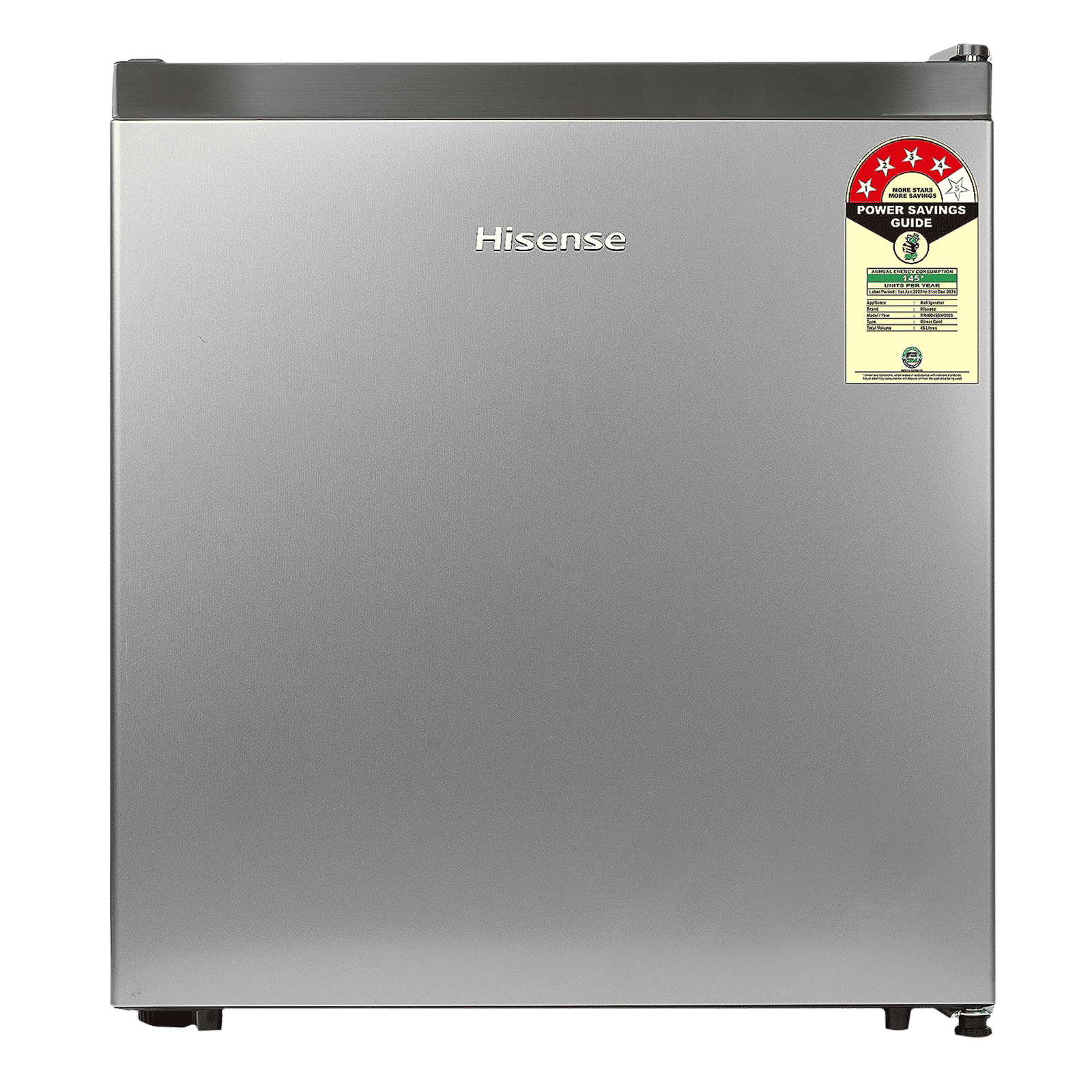 Hisense 46 Liters 4 Star Direct Cool Single Door Refrigerator with Reversible Door (RR46D4SSN, Silver) Hisense 46 Liters 4 Star Direct Cool Single Door Refrigerator with Reversible Door (RR46D4SSN, Silver)_1