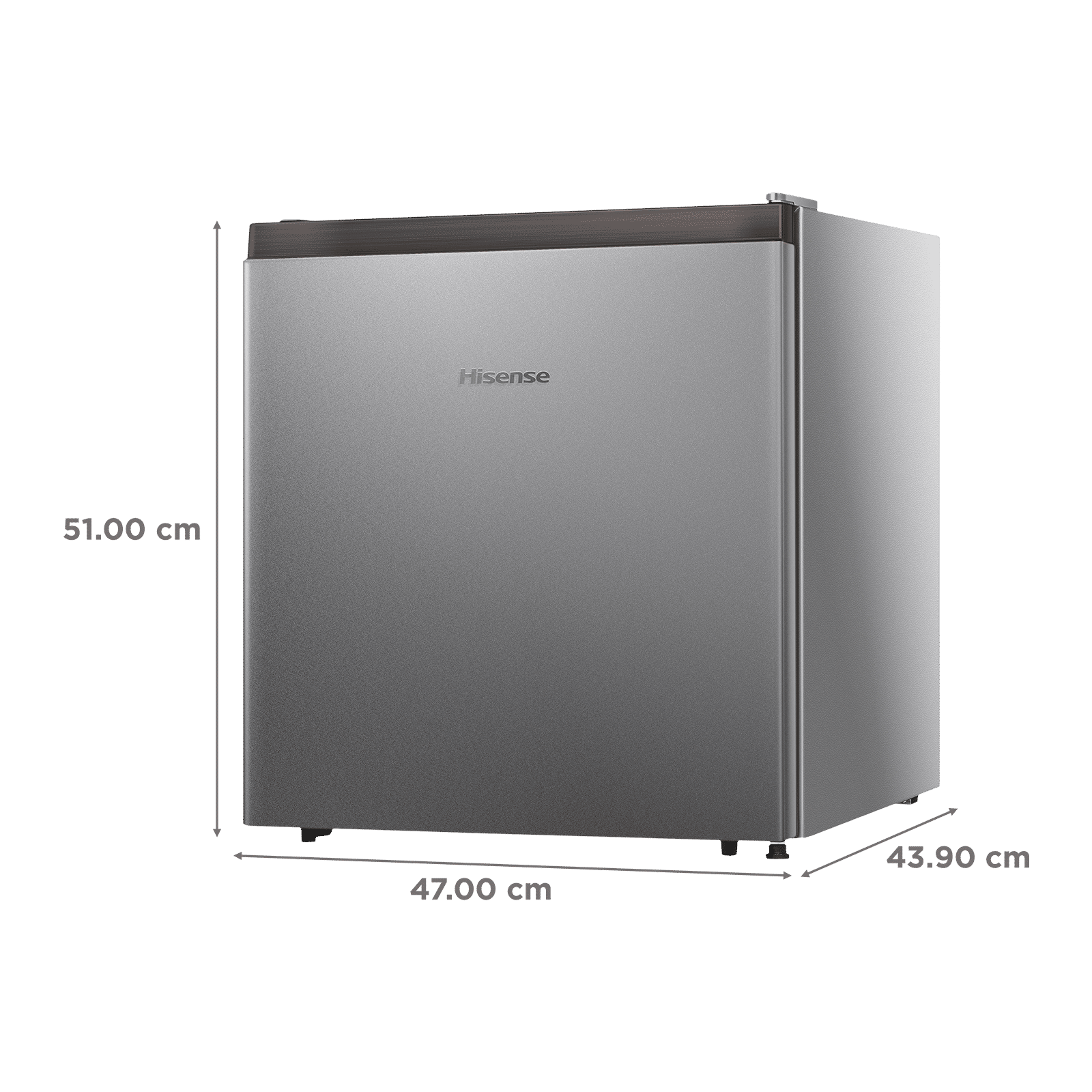 Hisense 46 Liters 4 Star Direct Cool Single Door Refrigerator with Reversible Door (RR46D4SSN, Silver) Hisense 46 Liters 4 Star Direct Cool Single Door Refrigerator with Reversible Door (RR46D4SSN, Silver)_3