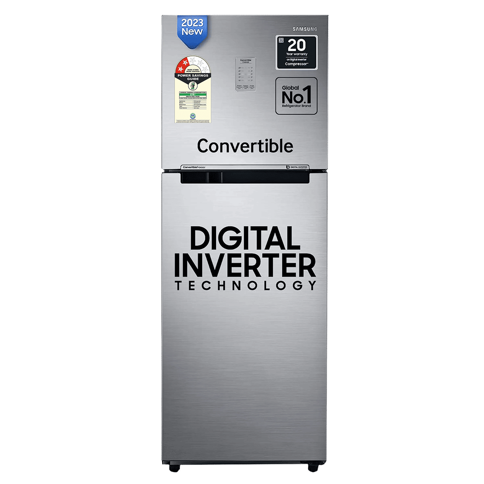 SAMSUNG 236 Litres 3 Star Frost Free Double Door Convertible Refrigerator with Anti Bacterial Gasket (RT28C3733S8/HL, Elegant Inox) SAMSUNG 236 Litres 3 Star Frost Free Double Door Convertible Refrigerator with Anti Bacterial Gasket (RT28C3733S8/HL, Elegant Inox)_1