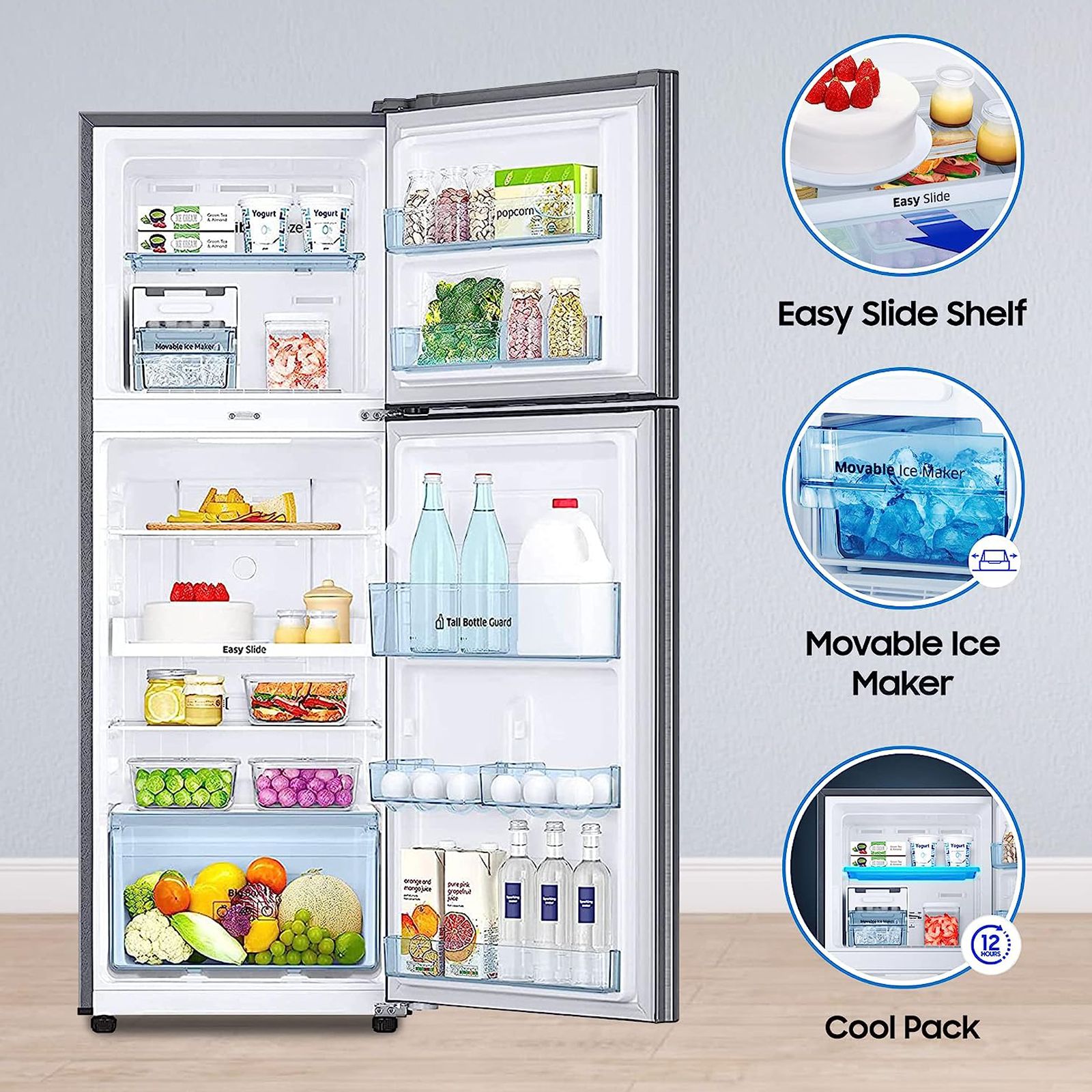 SAMSUNG 236 Litres 3 Star Frost Free Double Door Convertible Refrigerator with Anti Bacterial Gasket (RT28C3733S8/HL, Elegant Inox) SAMSUNG 236 Litres 3 Star Frost Free Double Door Convertible Refrigerator with Anti Bacterial Gasket (RT28C3733S8/HL, Elegant Inox)_8
