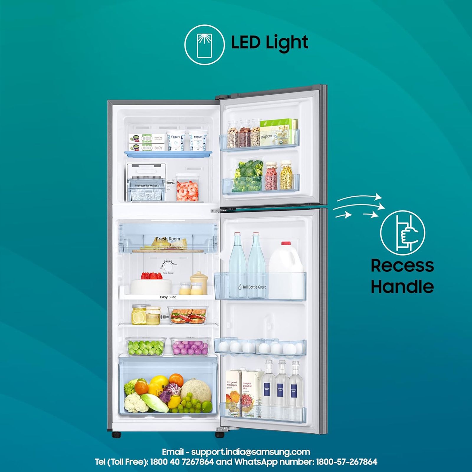 SAMSUNG 236 Litres 3 Star Frost Free Double Door Refrigerator with Stabilizer Free Operation (RT28C3053S8/HL, Elegant Inox) SAMSUNG 236 Litres 3 Star Frost Free Double Door Refrigerator with Stabilizer Free Operation (RT28C3053S8/HL, Elegant Inox)_10